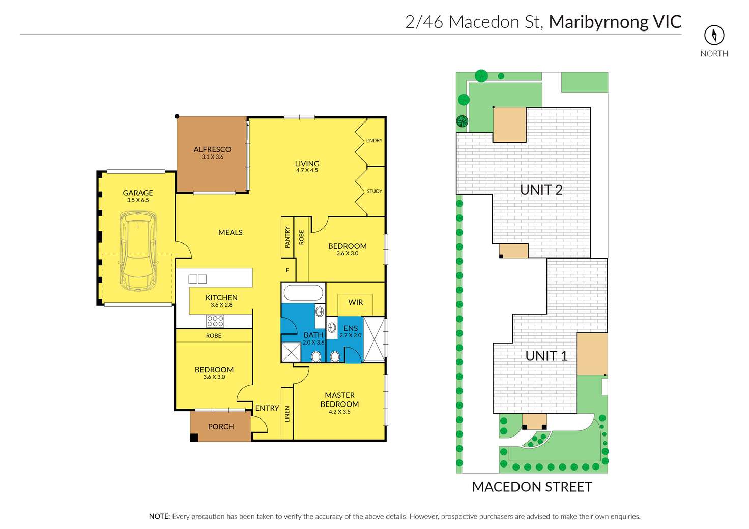 Floorplan of Homely unit listing, 2/46 Macedon Street, Maribyrnong VIC 3032