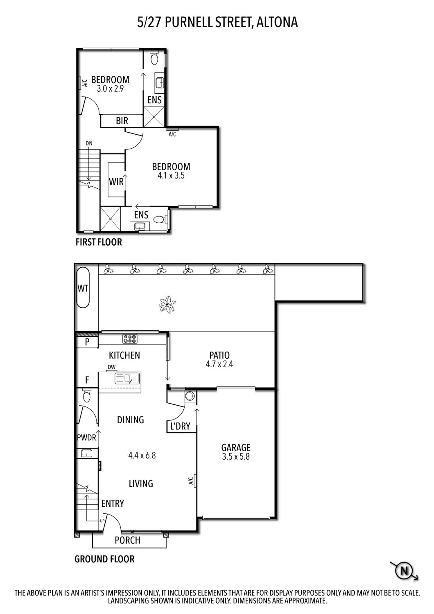 Floorplan of Homely townhouse listing, 5/27 Purnell Street, Altona VIC 3018