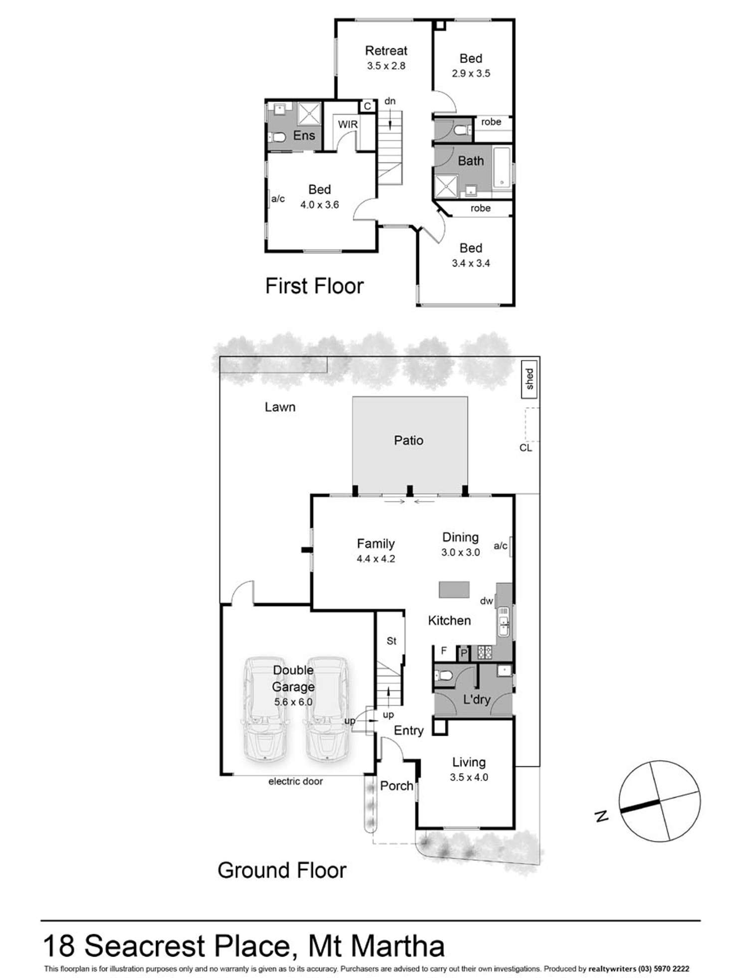 Floorplan of Homely townhouse listing, 18 Seacrest Place, Mount Martha VIC 3934