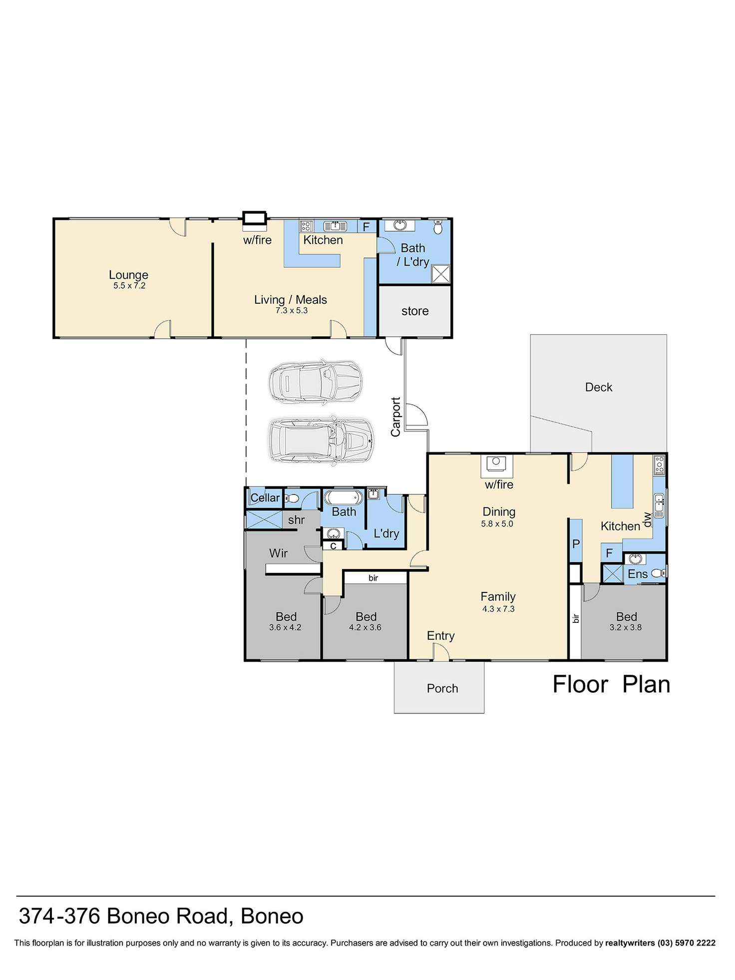 Floorplan of Homely acreageSemiRural listing, 374-376 Boneo Road, Boneo VIC 3939
