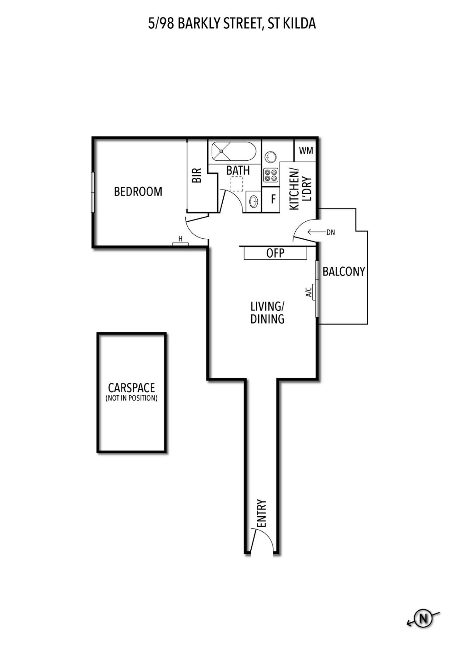Floorplan of Homely apartment listing, 5/98 Barkly Street, St Kilda VIC 3182