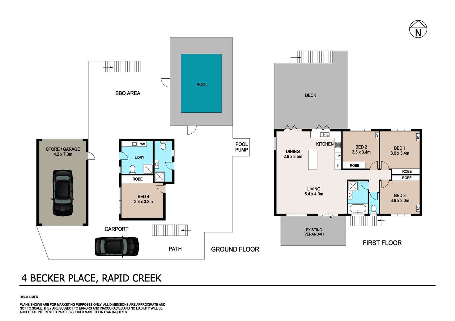 Floorplan of Homely house listing, 4 Becker Place, Rapid Creek NT 810