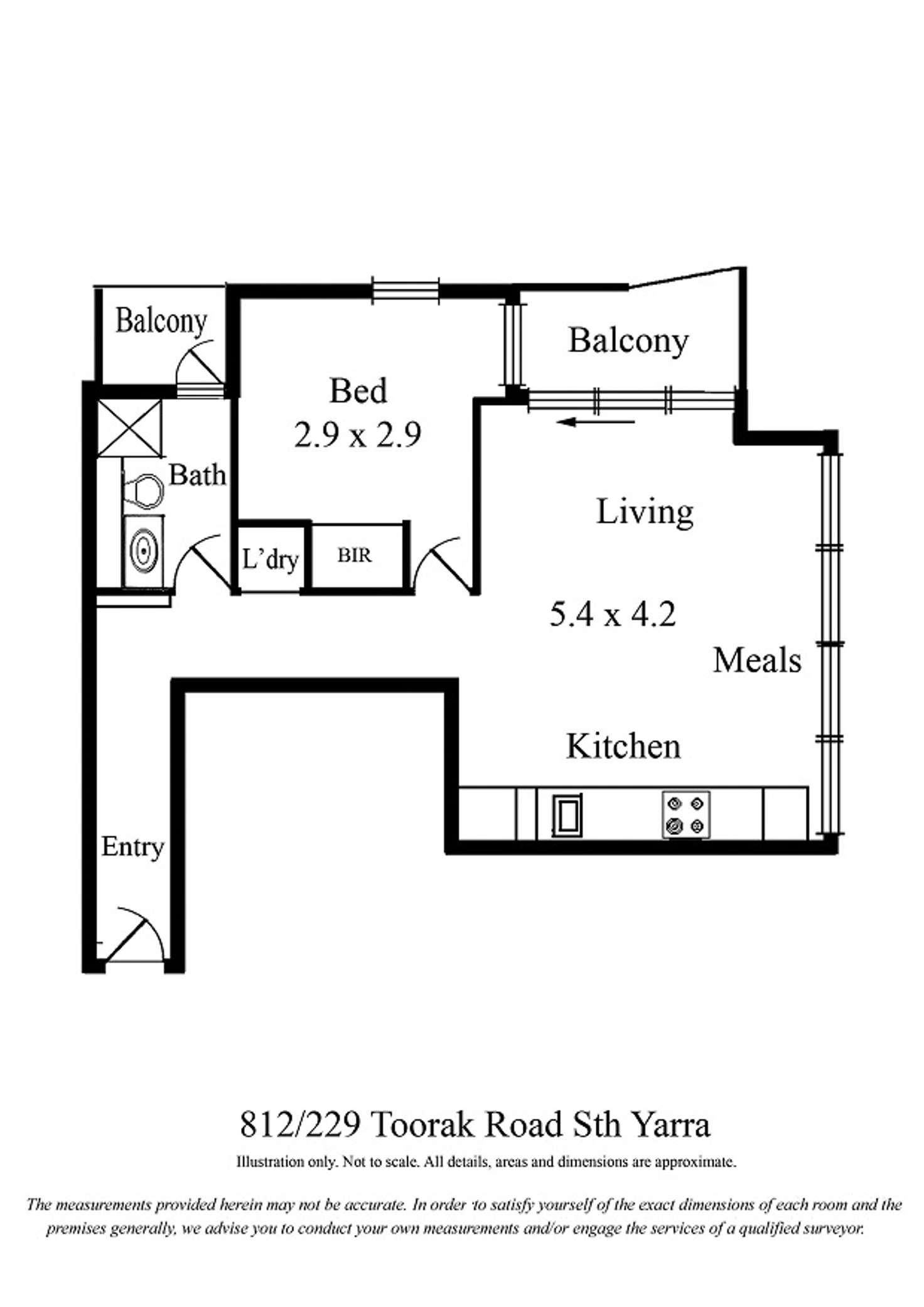 Floorplan of Homely apartment listing, 812/229 Toorak Road, South Yarra VIC 3141