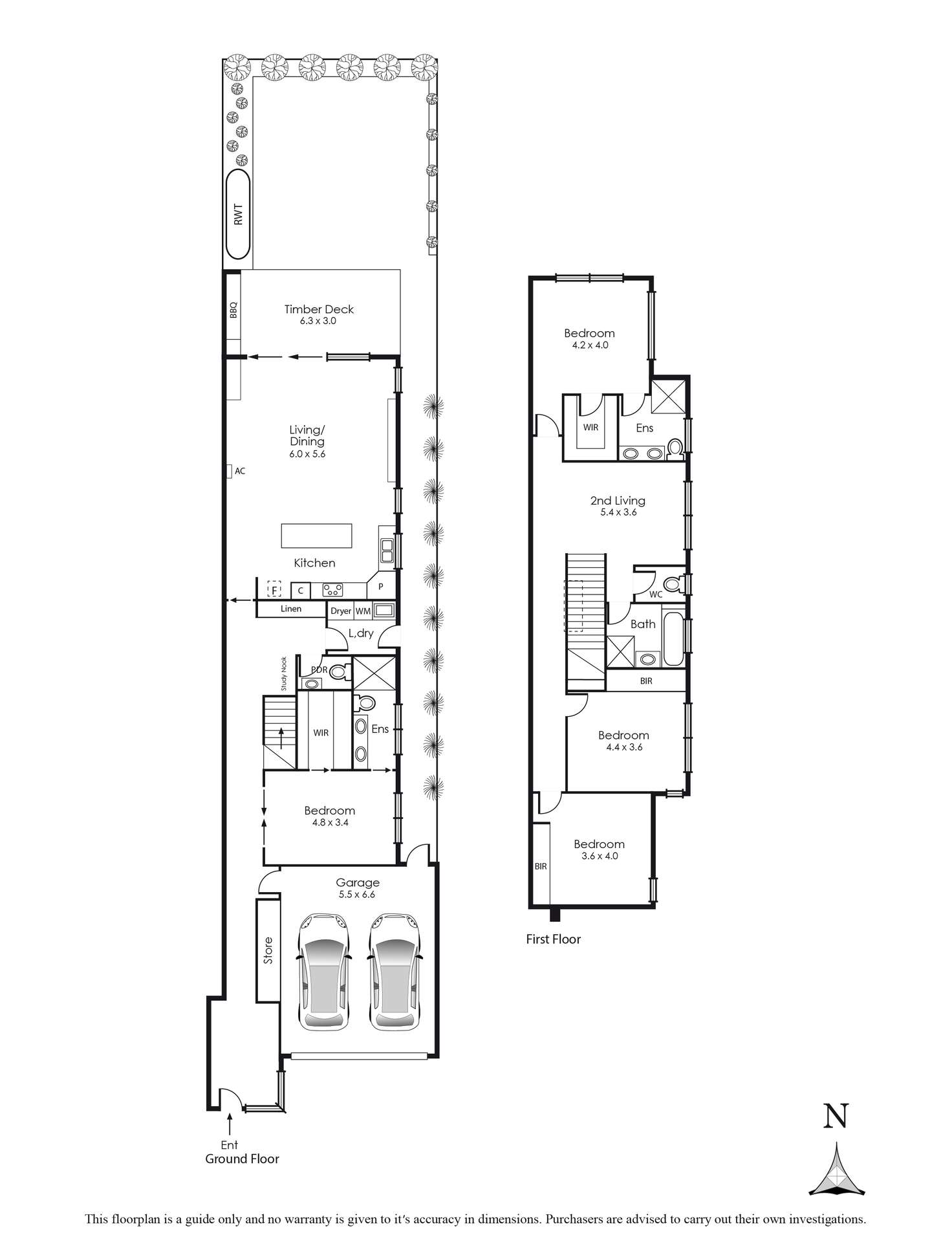 Floorplan of Homely townhouse listing, 1B Kershaw Street, Parkdale VIC 3195