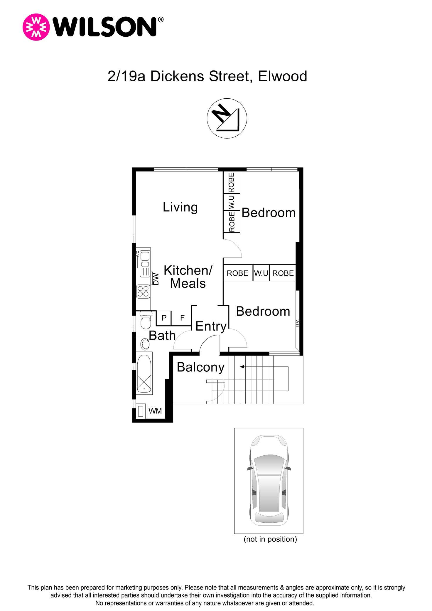 Floorplan of Homely apartment listing, 2/19A Dickens Street, Elwood VIC 3184