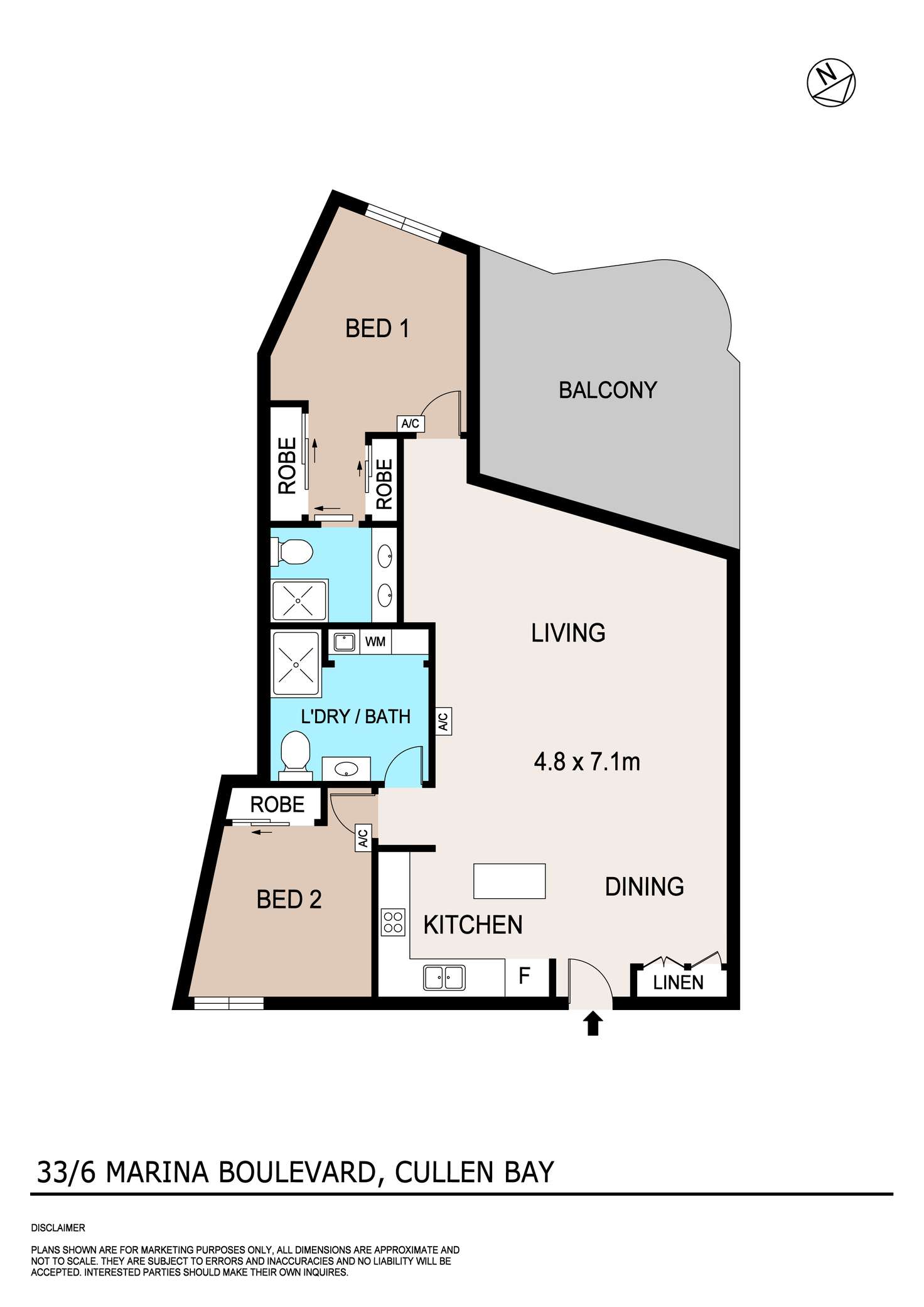 Floorplan of Homely unit listing, 33/6 Marina Boulevard, Larrakeyah NT 820