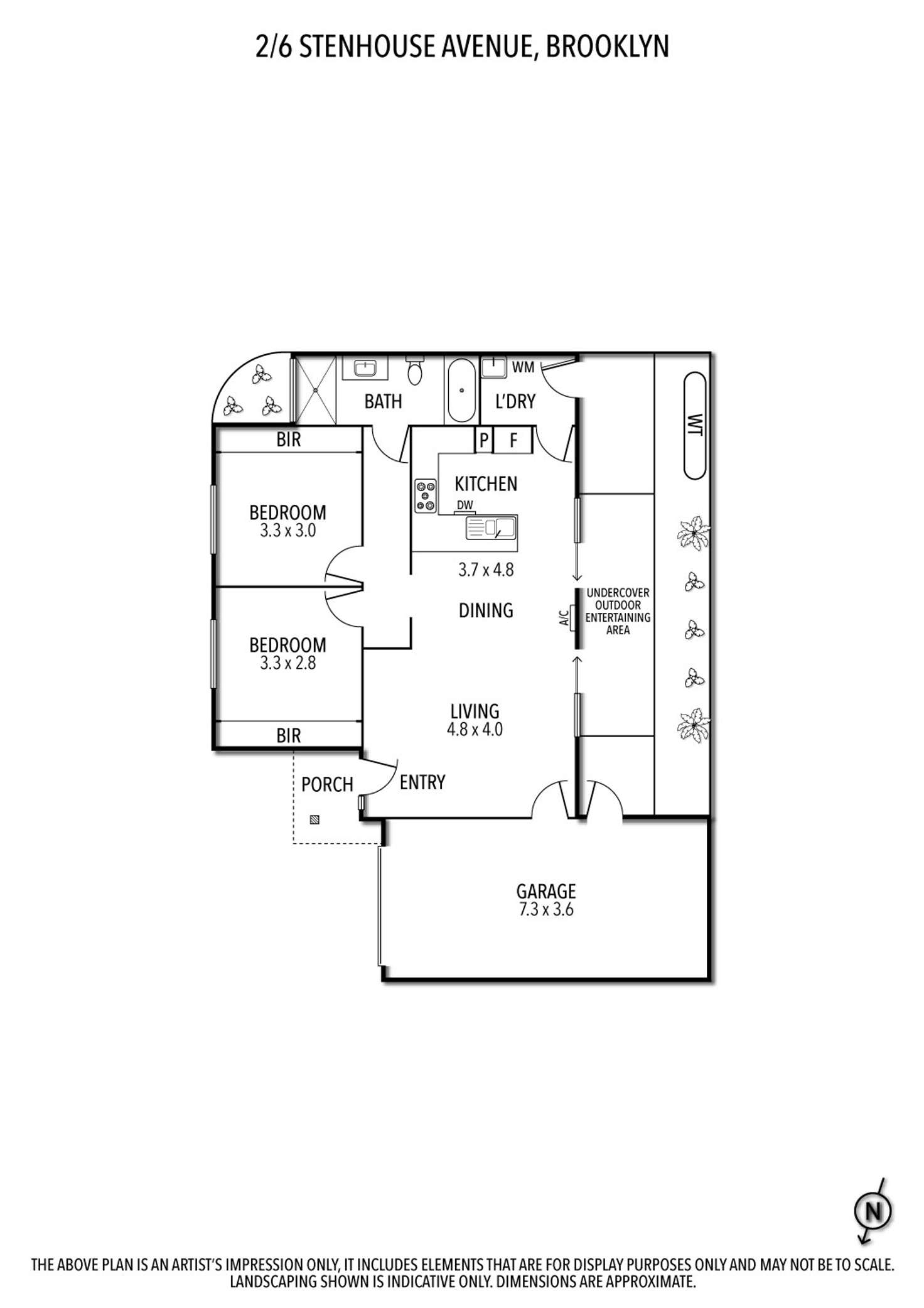Floorplan of Homely townhouse listing, 2/6 Stenhouse Avenue, Brooklyn VIC 3012