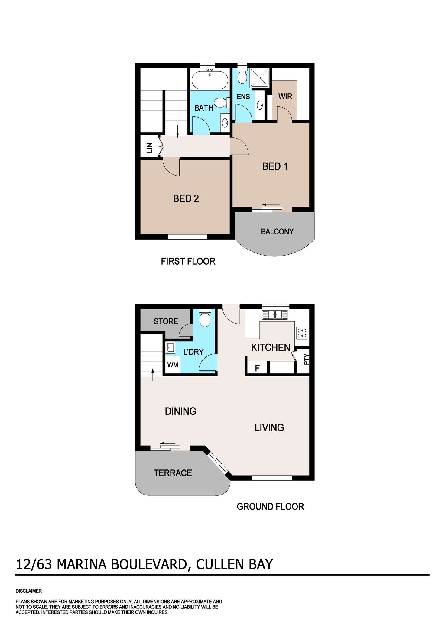 Floorplan of Homely unit listing, 12/63 Marina Boulevard, Cullen Bay NT 820