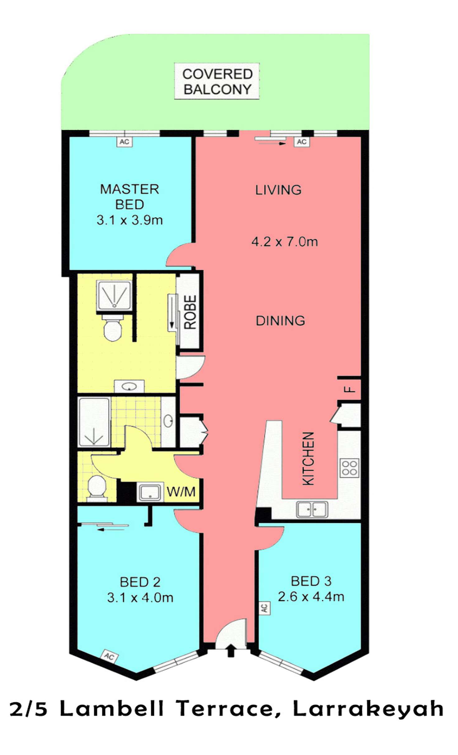 Floorplan of Homely unit listing, 2/5 Lambell Terrace, Larrakeyah NT 820