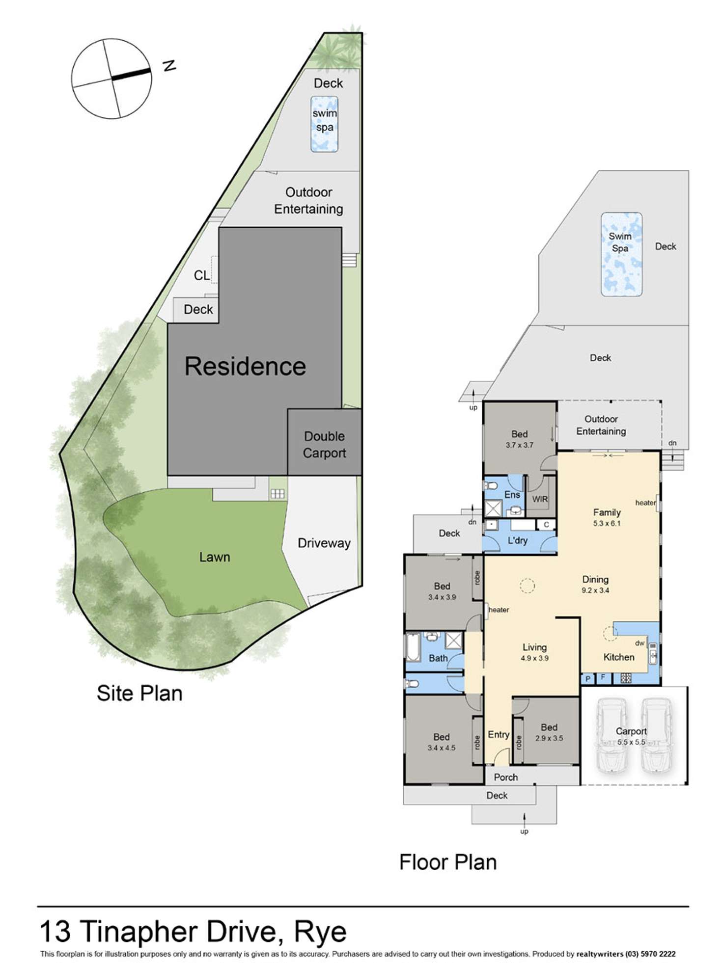 Floorplan of Homely house listing, 13 Tinapher Drive, Rye VIC 3941