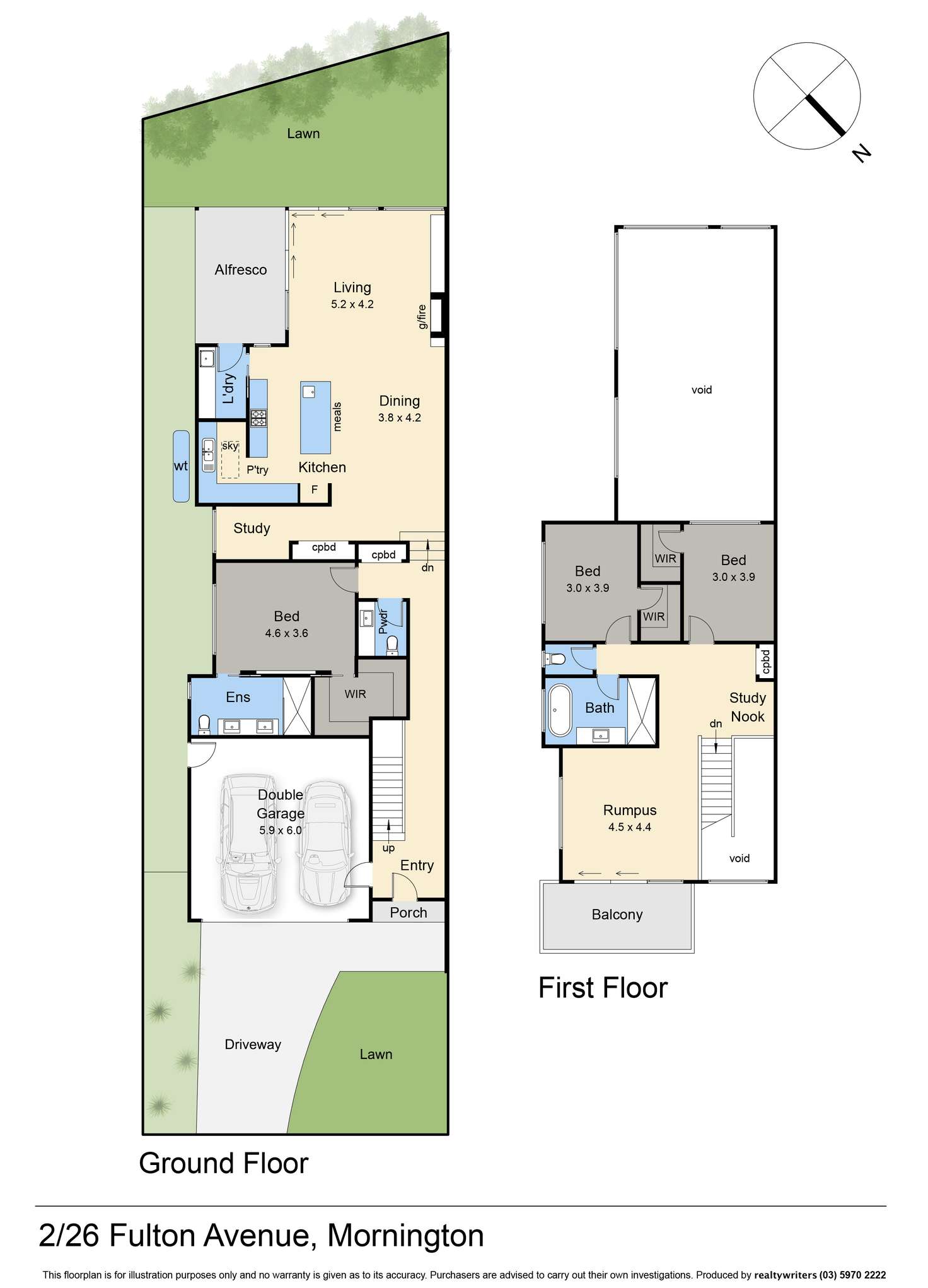 Floorplan of Homely townhouse listing, 2/26 Fulton Avenue, Mornington VIC 3931