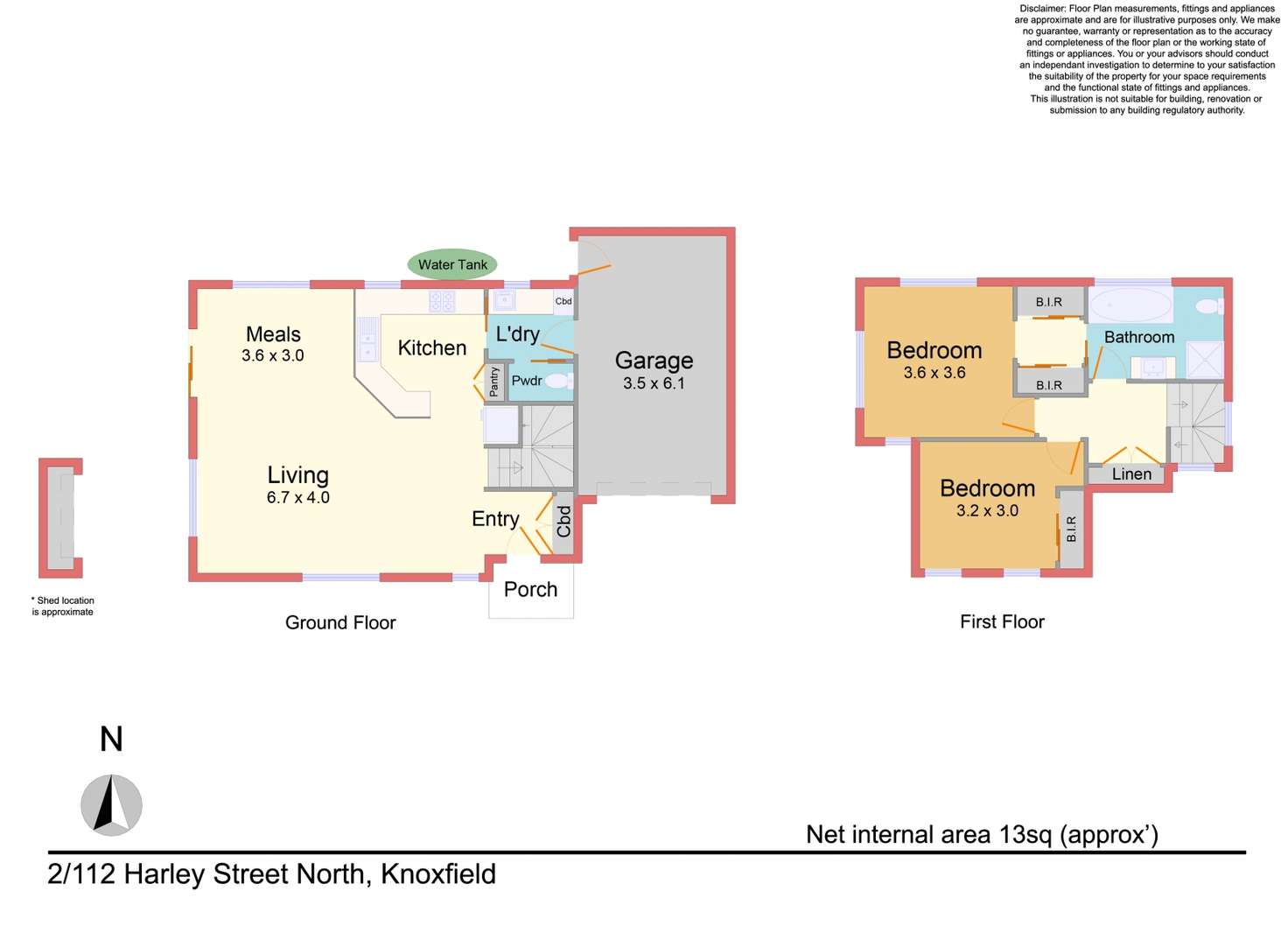 Floorplan of Homely townhouse listing, 2/112 Harley Street North, Knoxfield VIC 3180