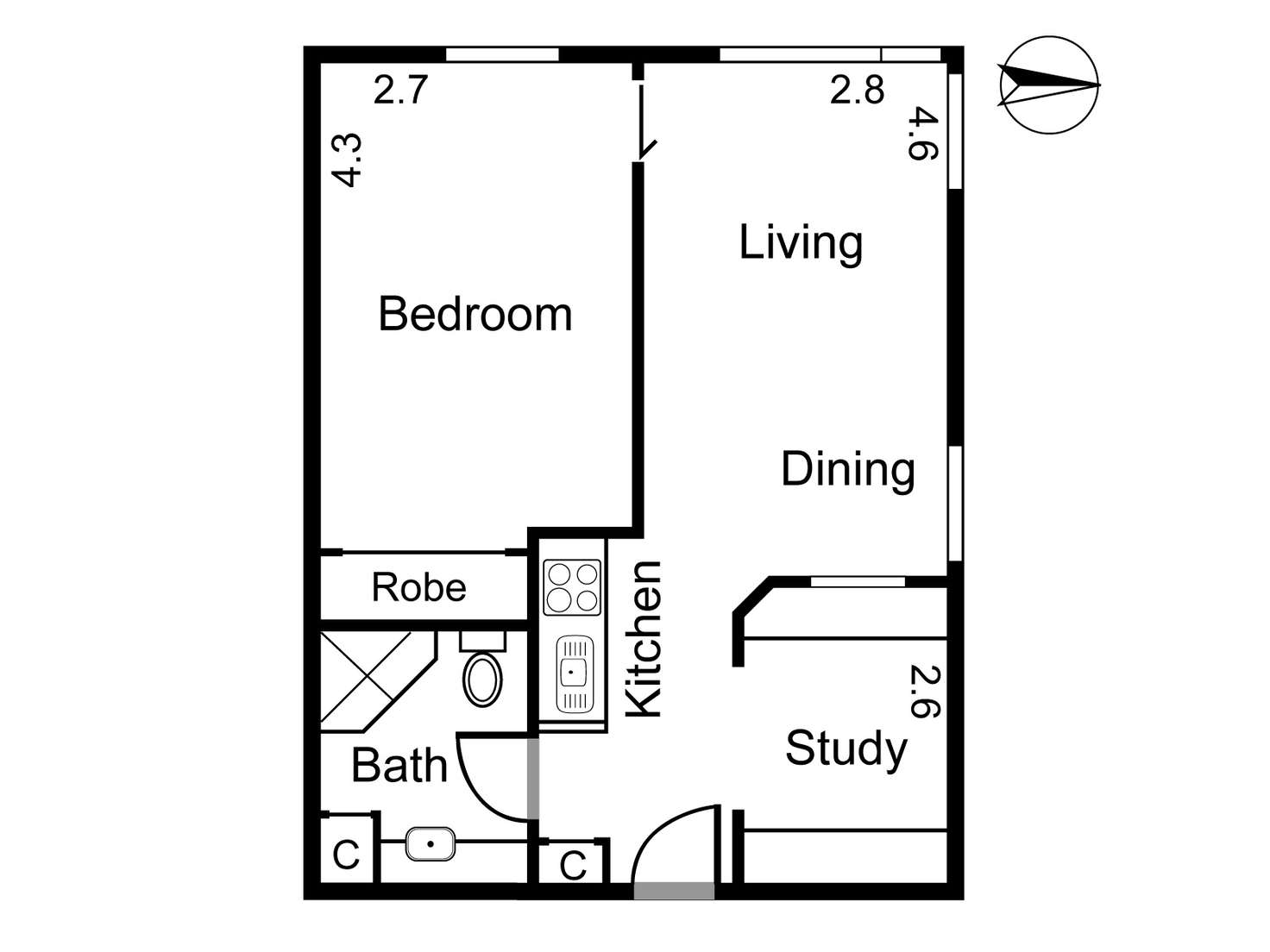 Floorplan of Homely apartment listing, 6019/570 Lygon Street, Carlton VIC 3053