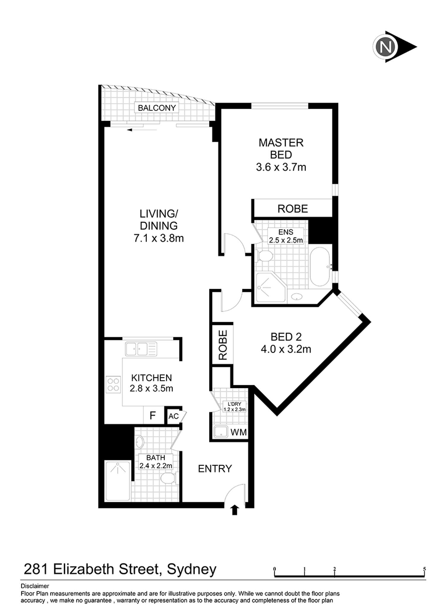 Floorplan of Homely apartment listing, 1106/281 Elizabeth Street, Sydney NSW 2000