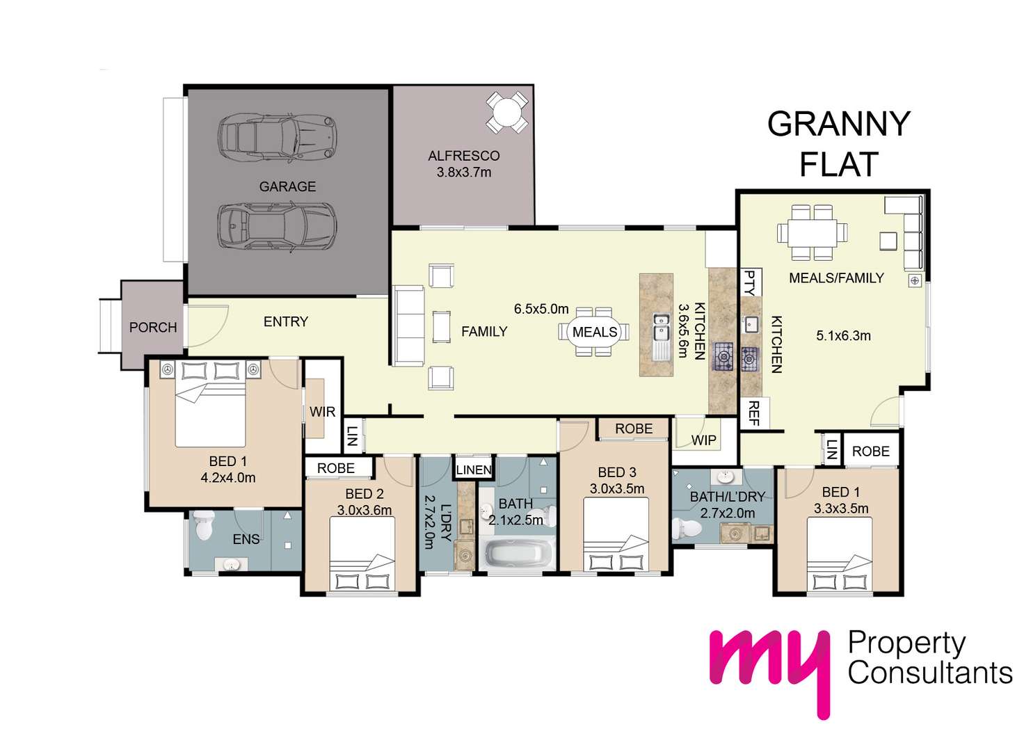 Floorplan of Homely unit listing, 47a Stevens Drive, Oran Park NSW 2570