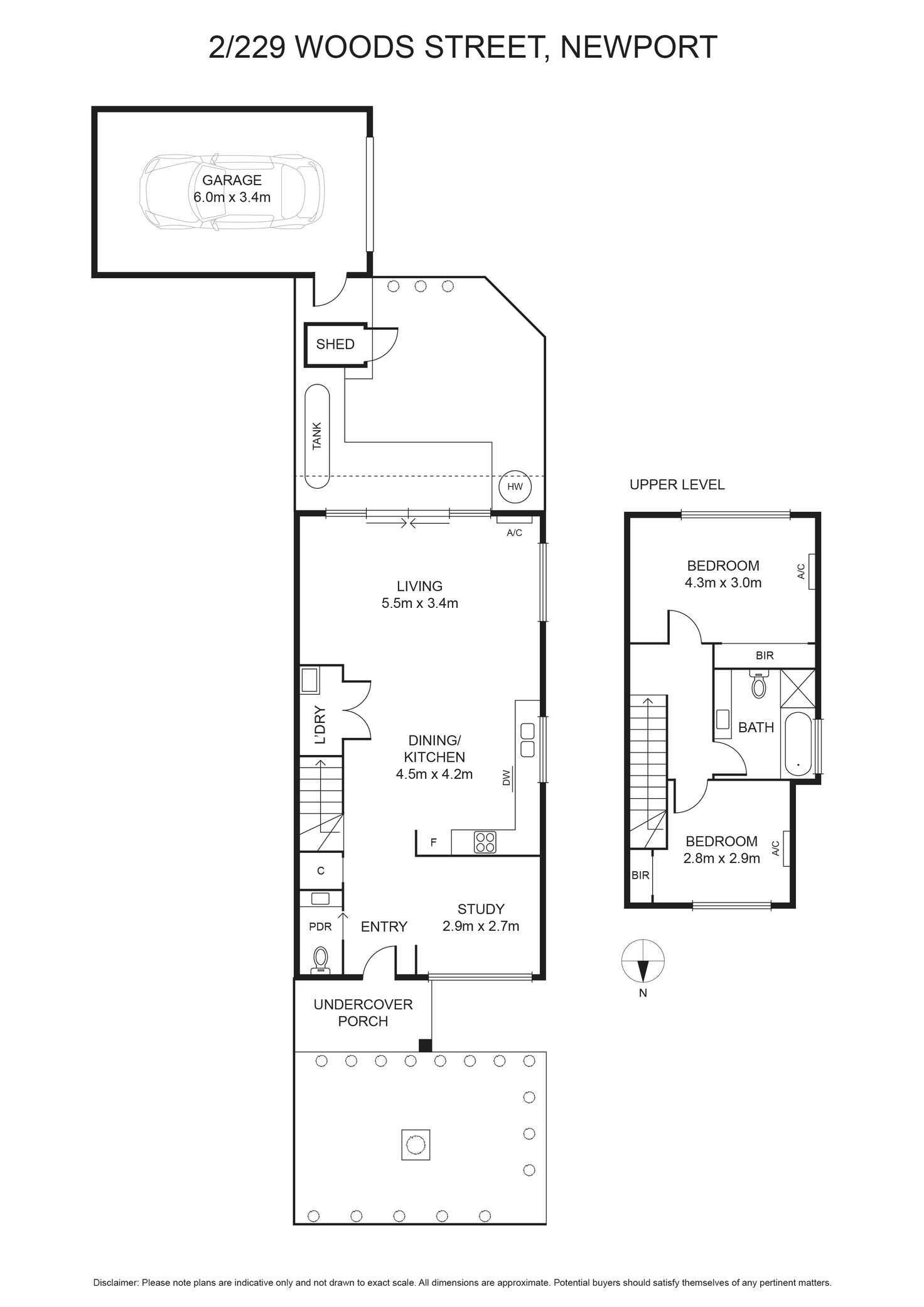 Floorplan of Homely townhouse listing, 2/229 Woods Street, Newport VIC 3015