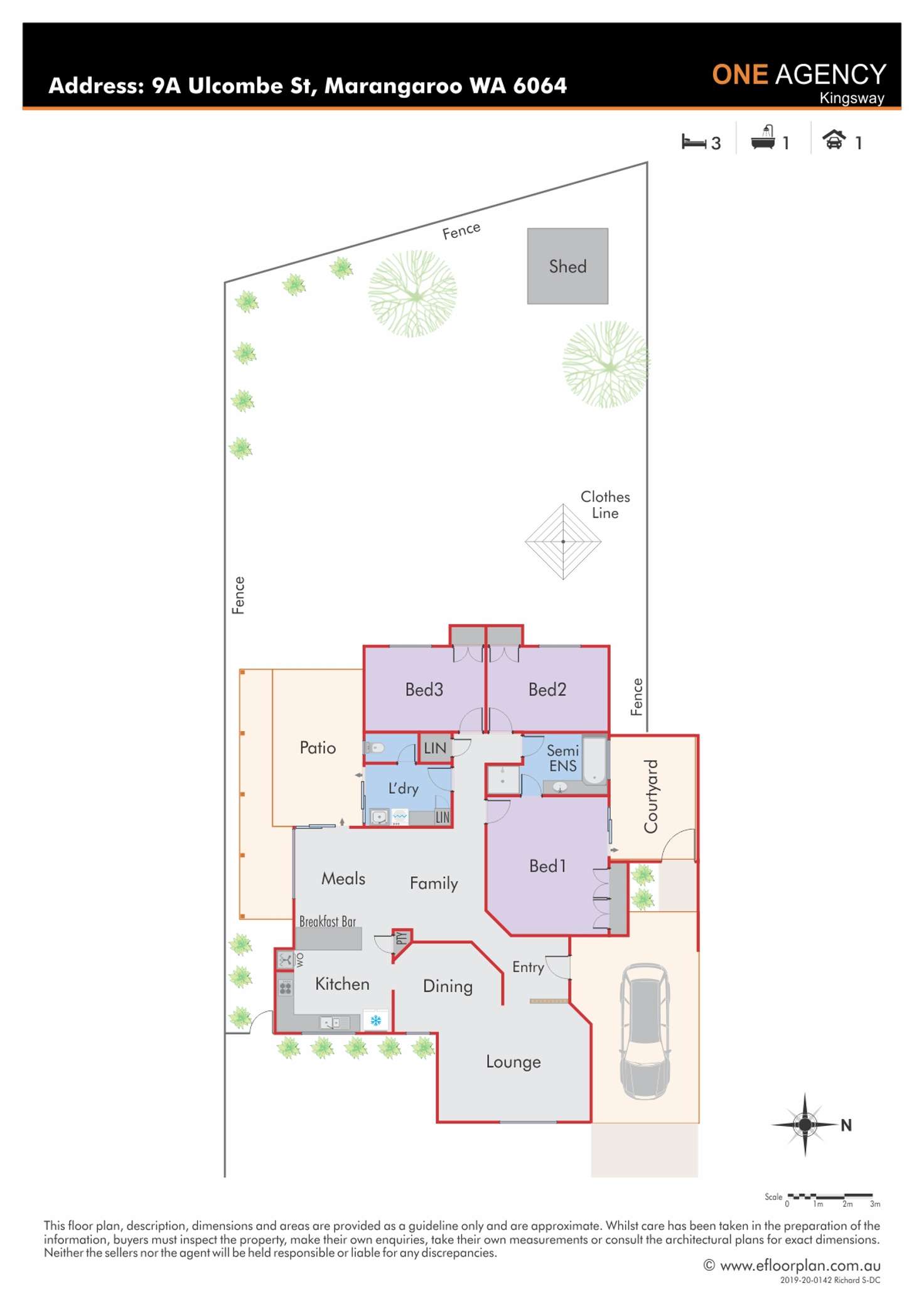 Floorplan of Homely semiDetached listing, 9A Ulcombe Street, Marangaroo WA 6064