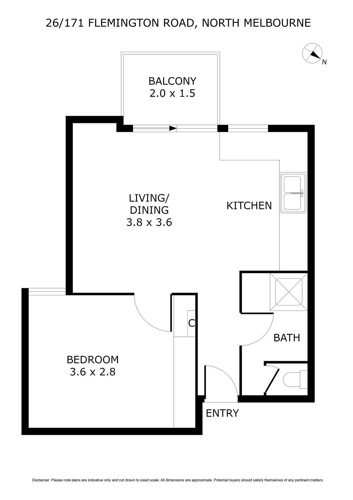 Floorplan of Homely apartment listing, 26/171 Flemington Road, North Melbourne VIC 3051
