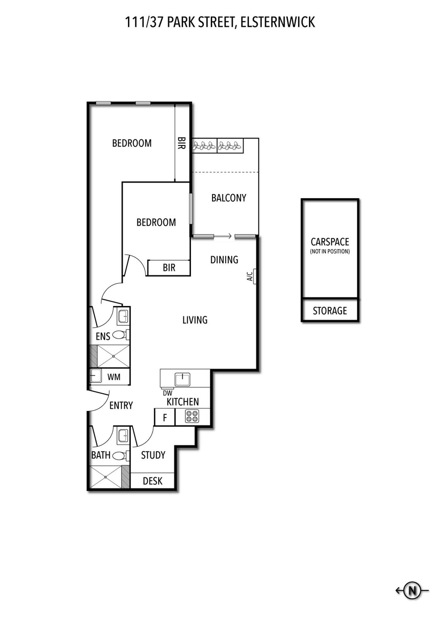 Floorplan of Homely apartment listing, 111/37 Park Street, Elsternwick VIC 3185