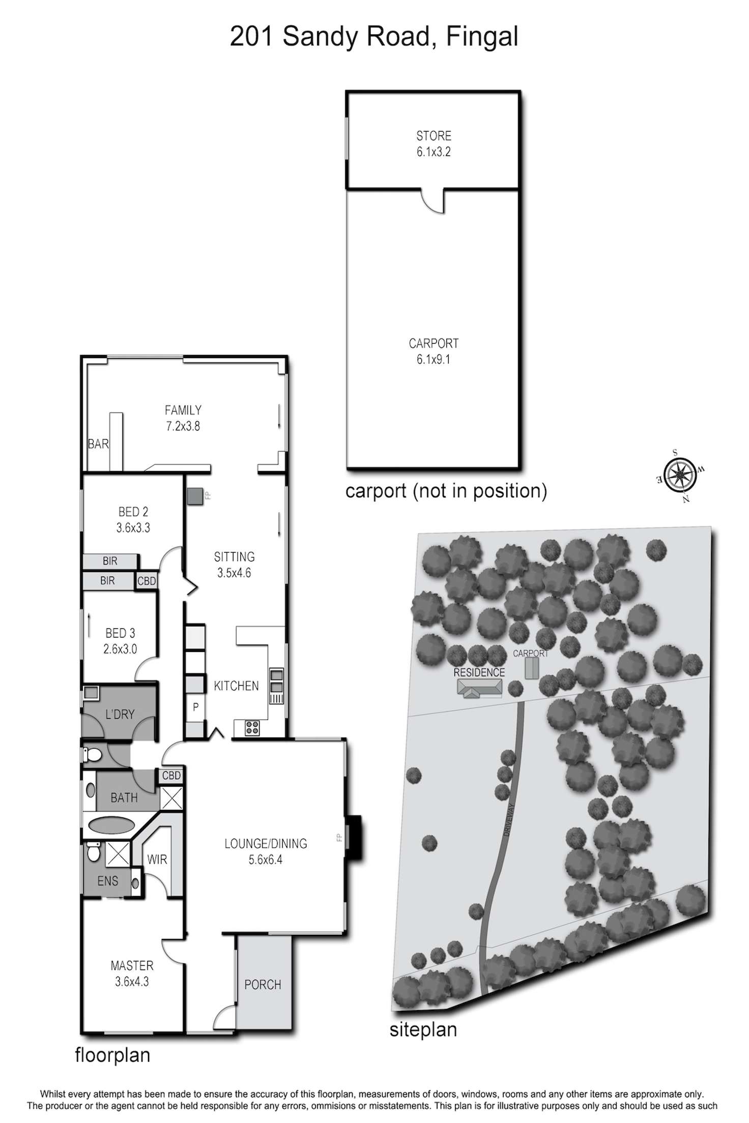 Floorplan of Homely house listing, 201 Sandy Road, Fingal VIC 3939