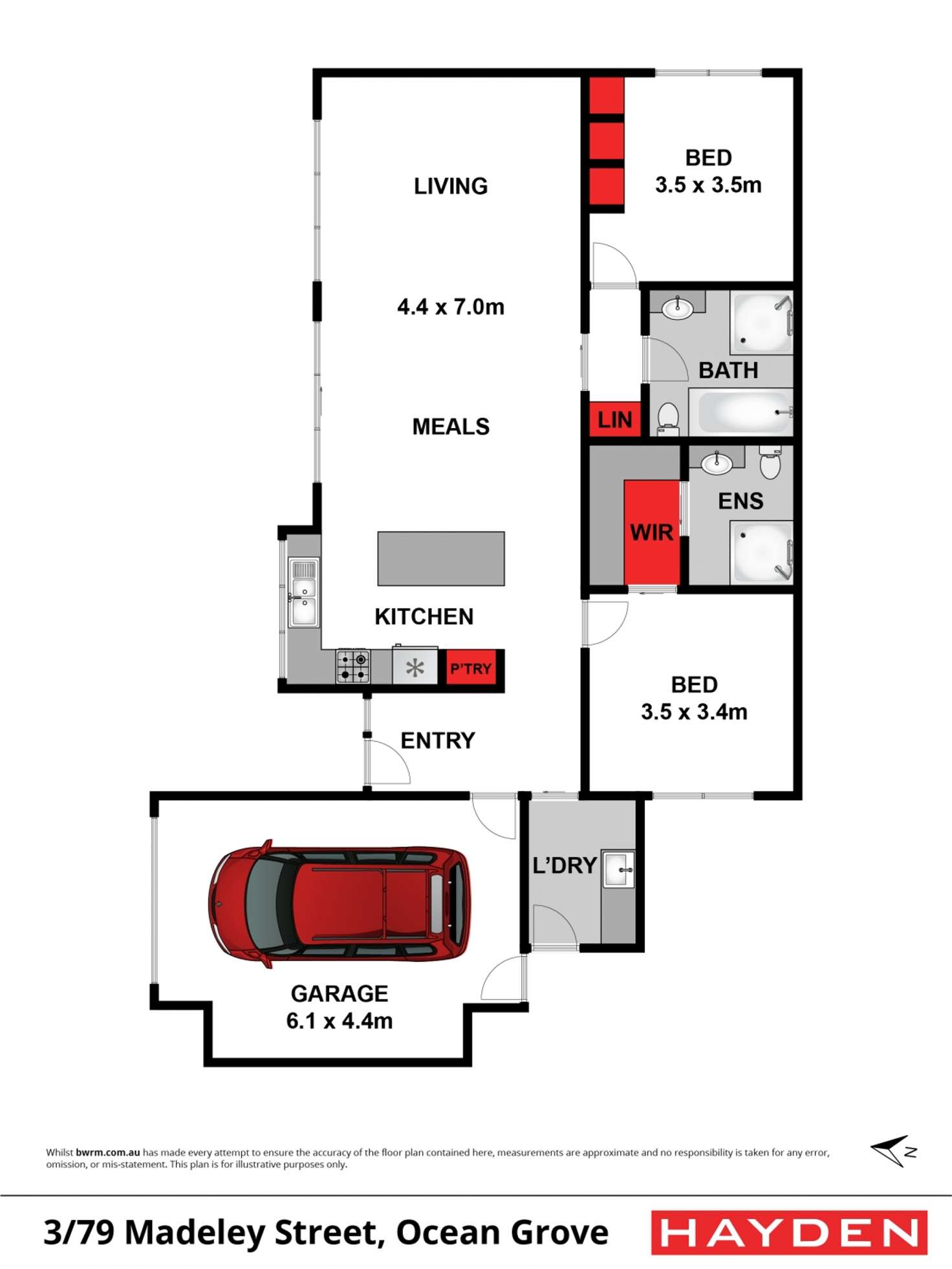 Floorplan of Homely townhouse listing, 3/79 Southport Lane, Ocean Grove VIC 3226