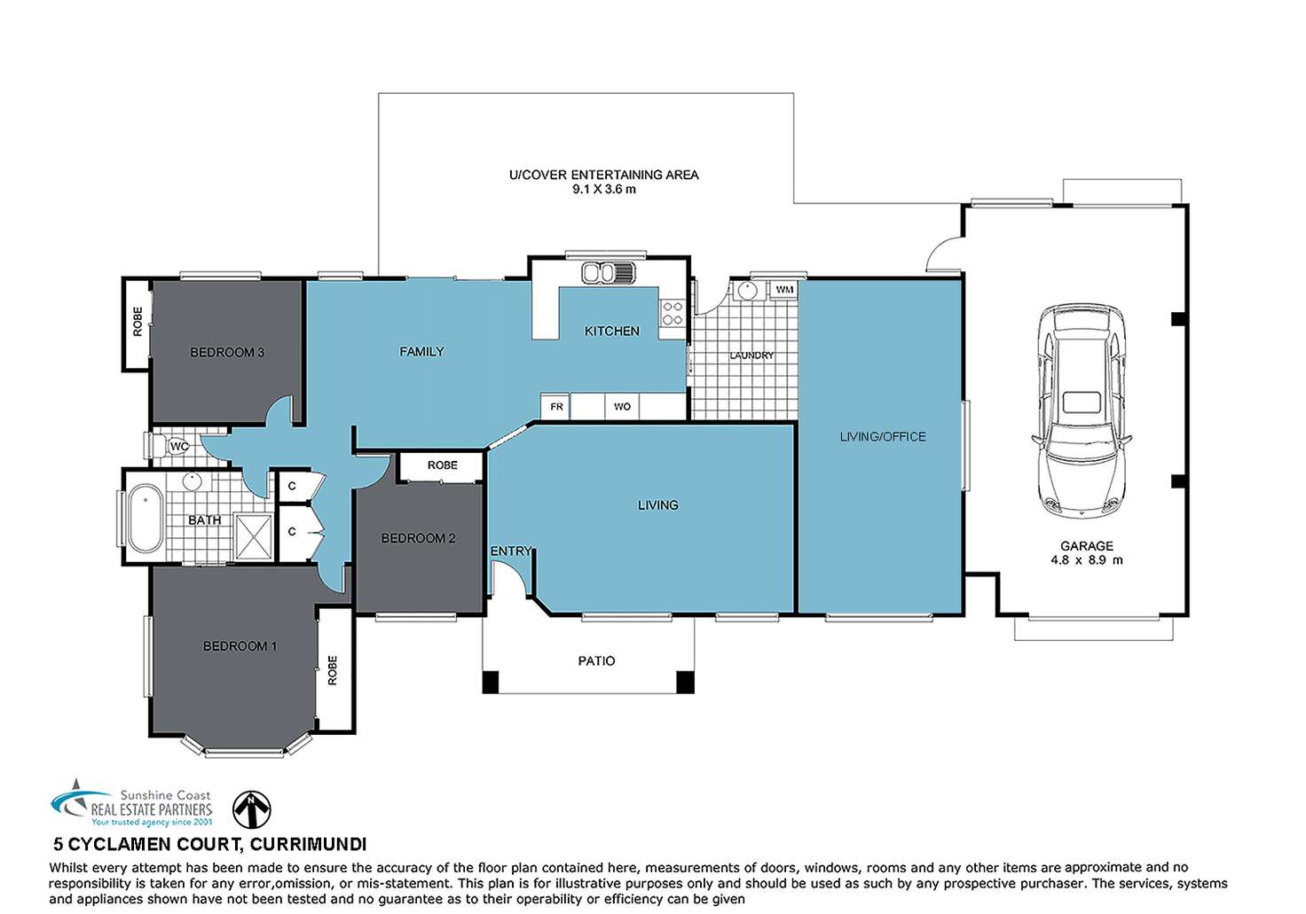Floorplan of Homely house listing, 5 Cyclamen Court, Currimundi QLD 4551