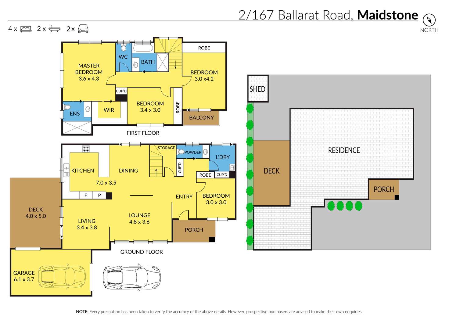 Floorplan of Homely townhouse listing, 2/167 Ballarat Road, Maidstone VIC 3012