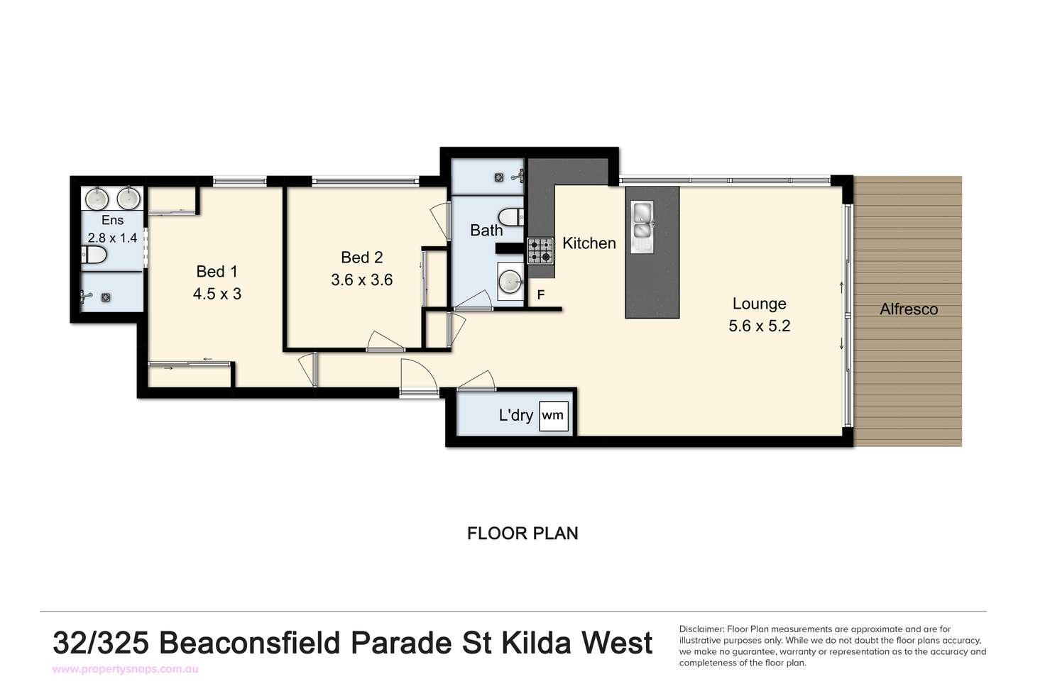 Floorplan of Homely apartment listing, 32/325 Beaconsfield Parade, St Kilda West VIC 3182