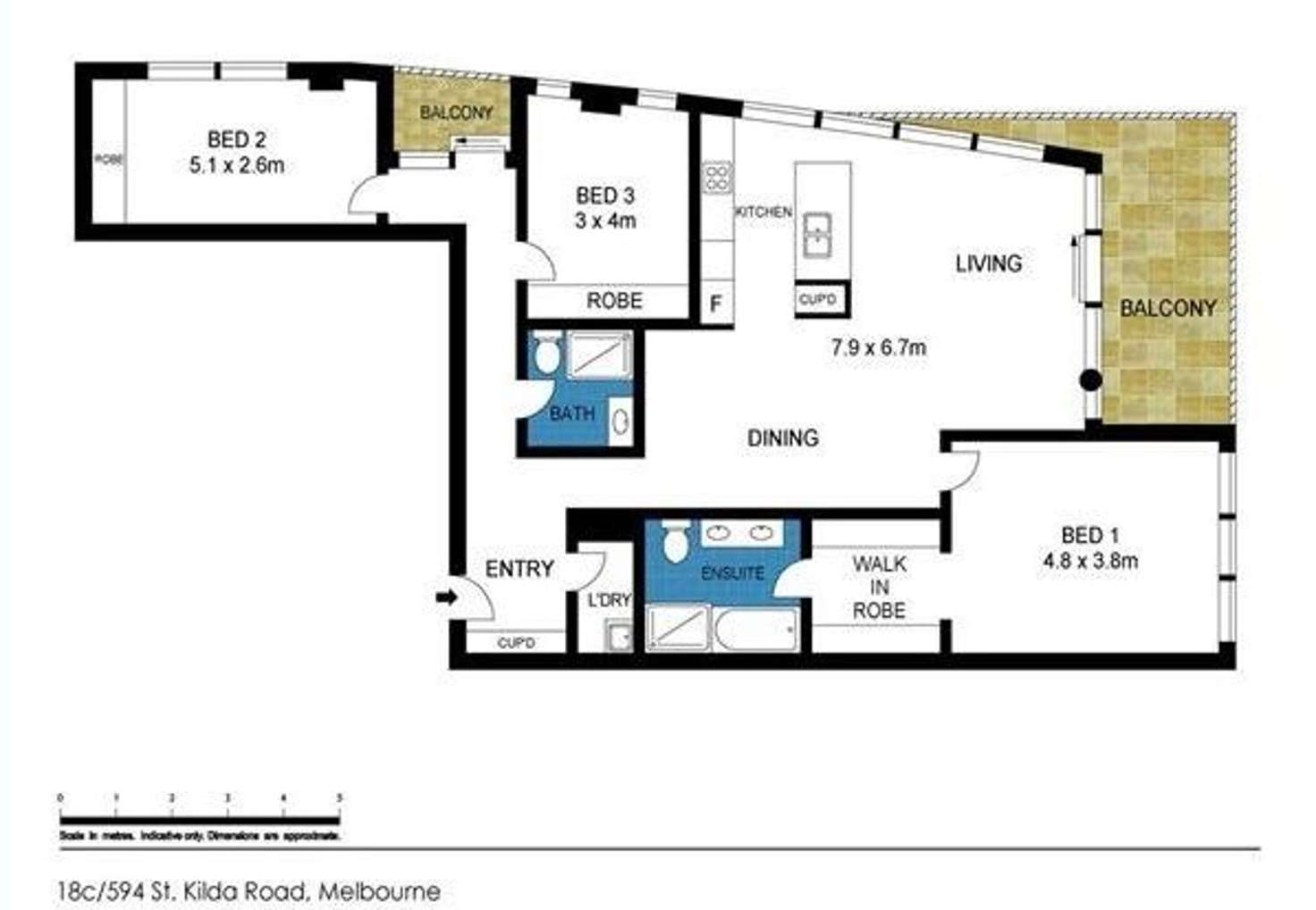 Floorplan of Homely apartment listing, 1802/594 St Kilda Road, Melbourne VIC 3004