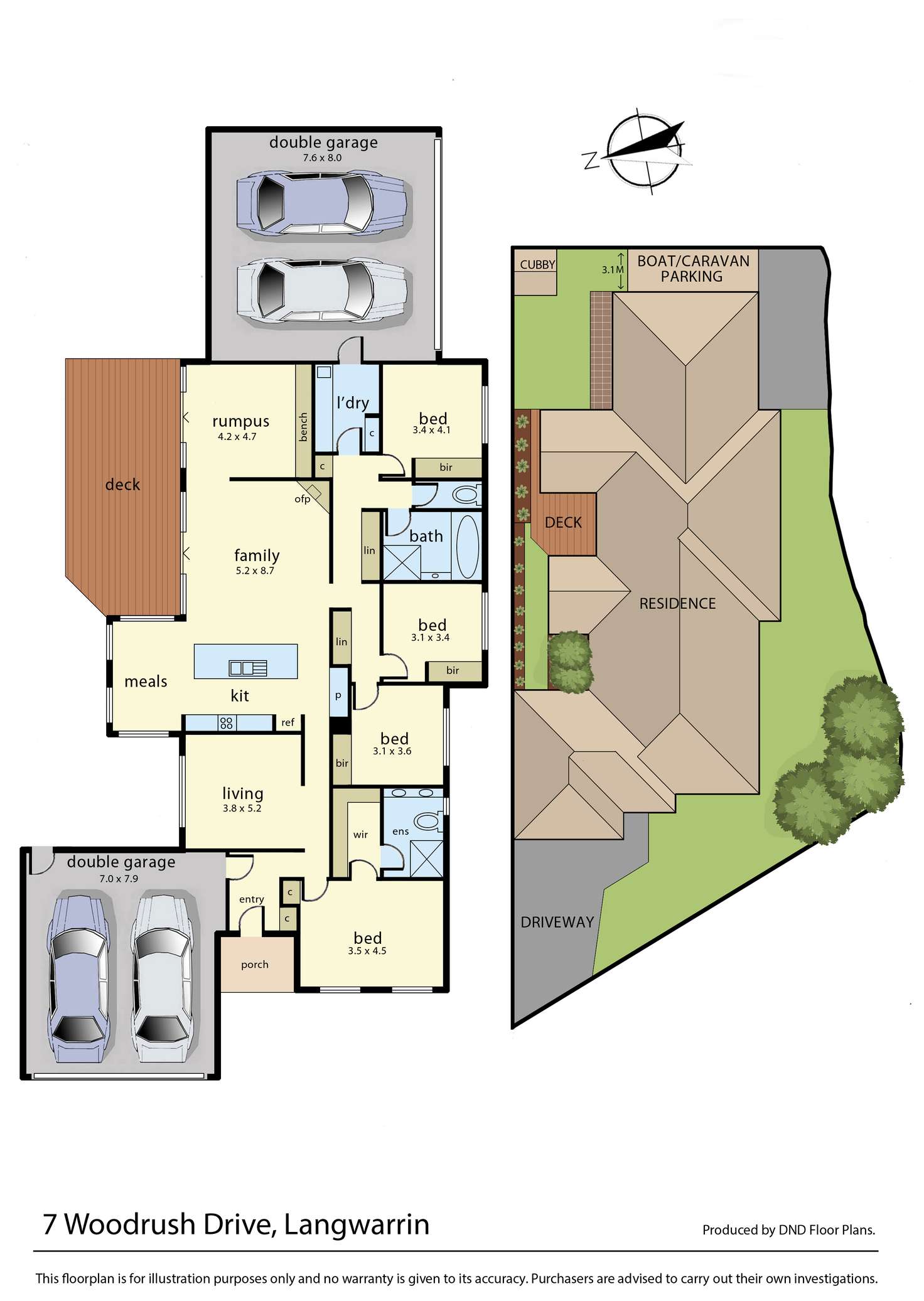 Floorplan of Homely house listing, 7 Woodrush Drive, Langwarrin VIC 3910