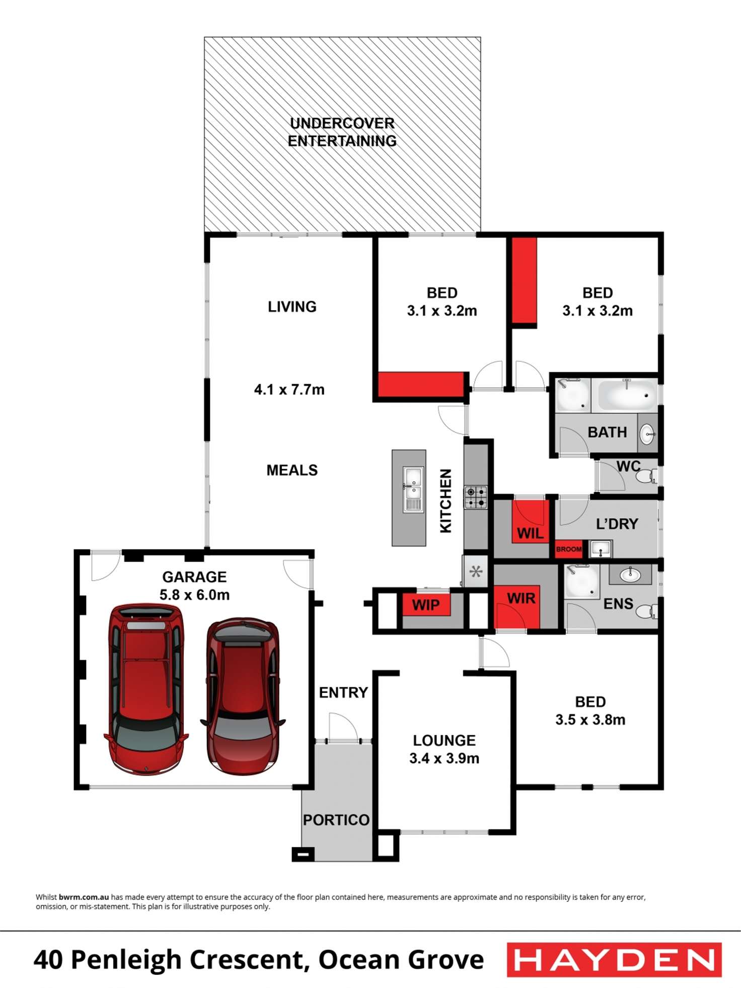 Floorplan of Homely house listing, 40 Penleigh Crescent, Ocean Grove VIC 3226