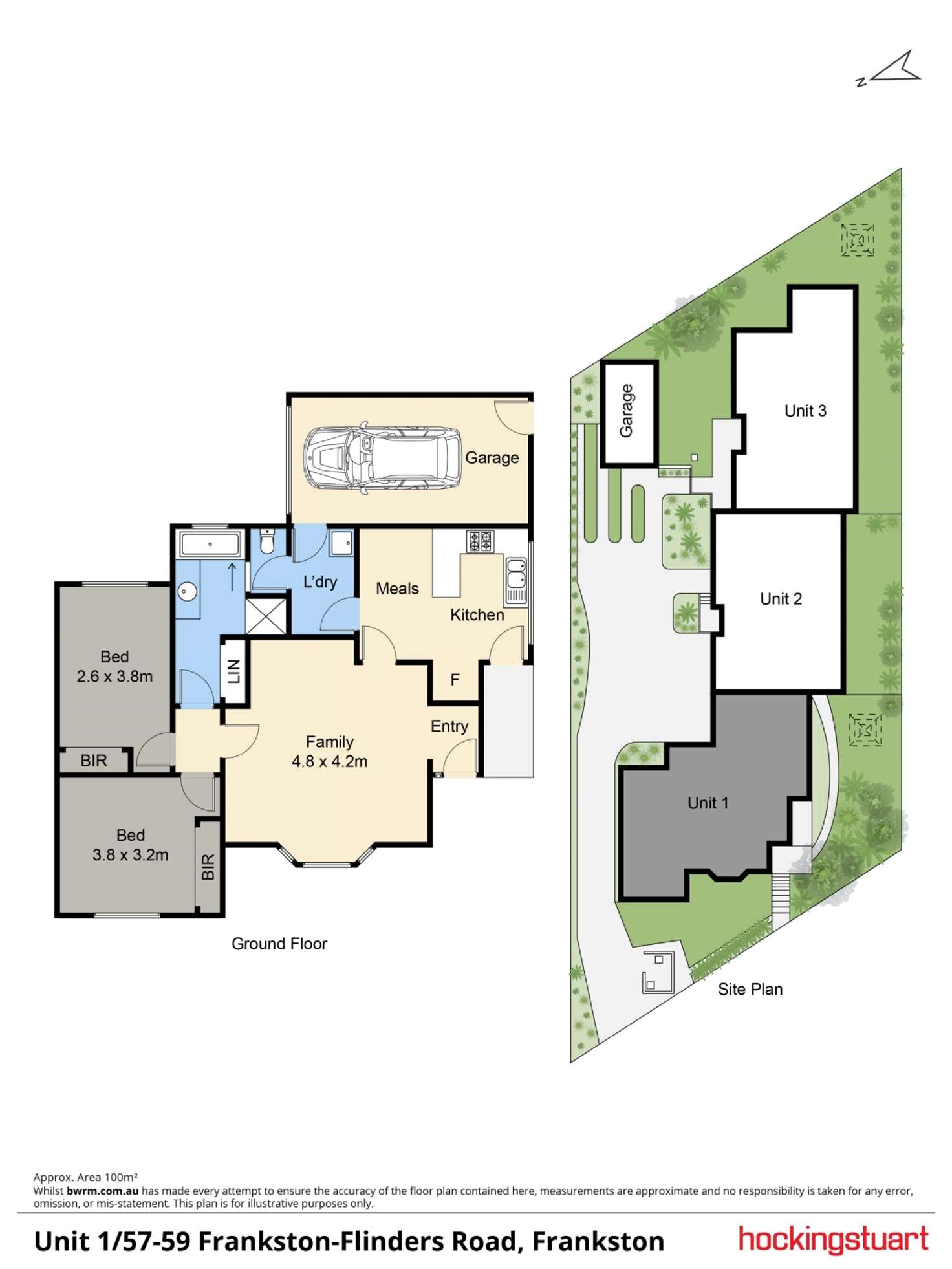 Floorplan of Homely unit listing, 1/57-59 Frankston-Flinders Road, Frankston VIC 3199