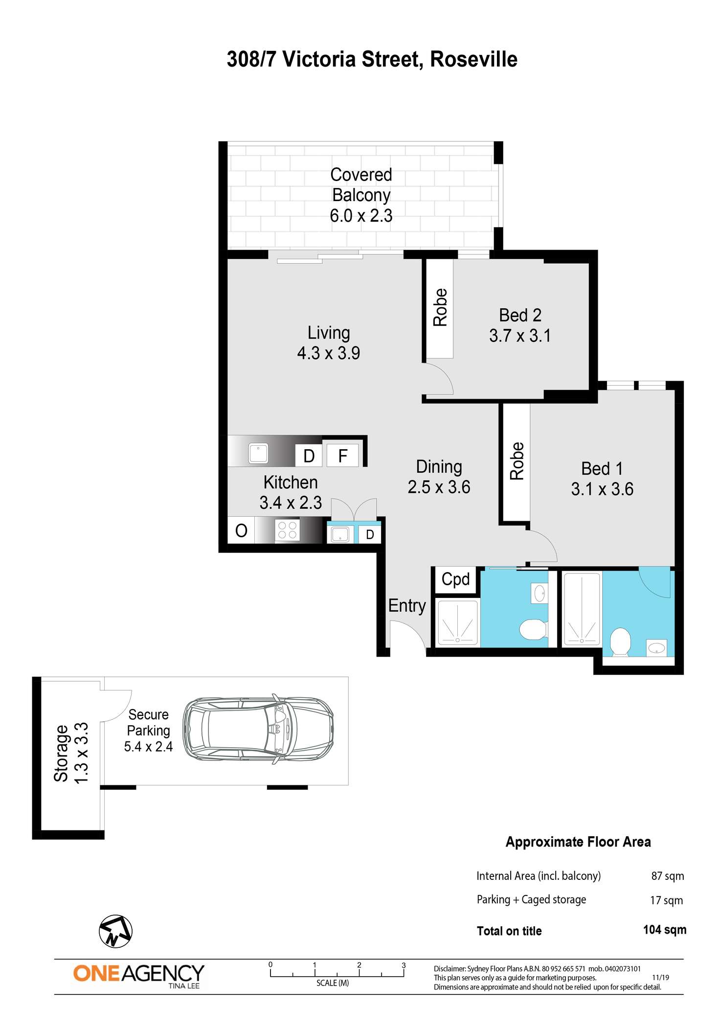Floorplan of Homely apartment listing, 308/7 Victoria  Street, Roseville NSW 2069