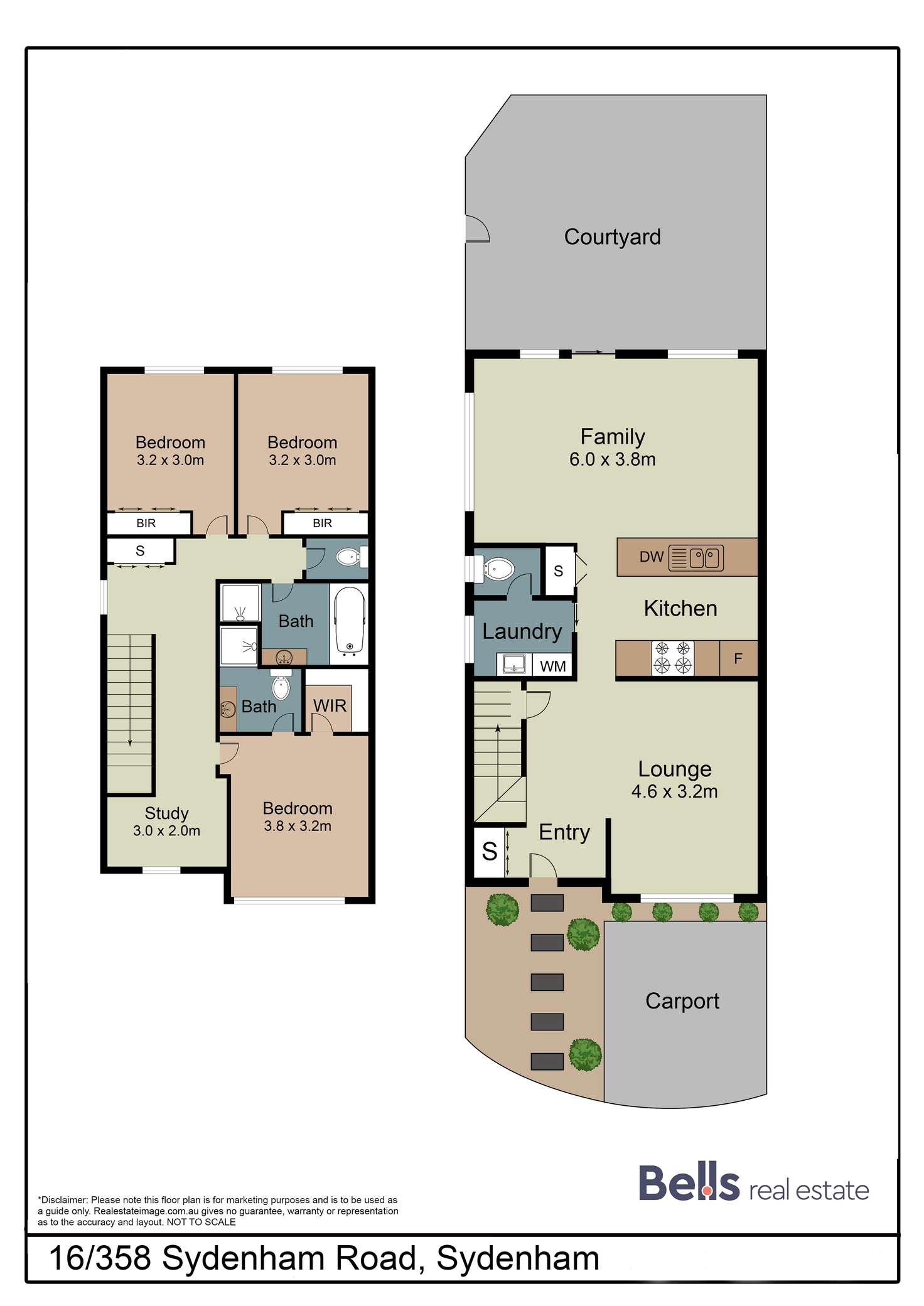 Floorplan of Homely townhouse listing, 16/358 Sydenham Road, Sydenham VIC 3037