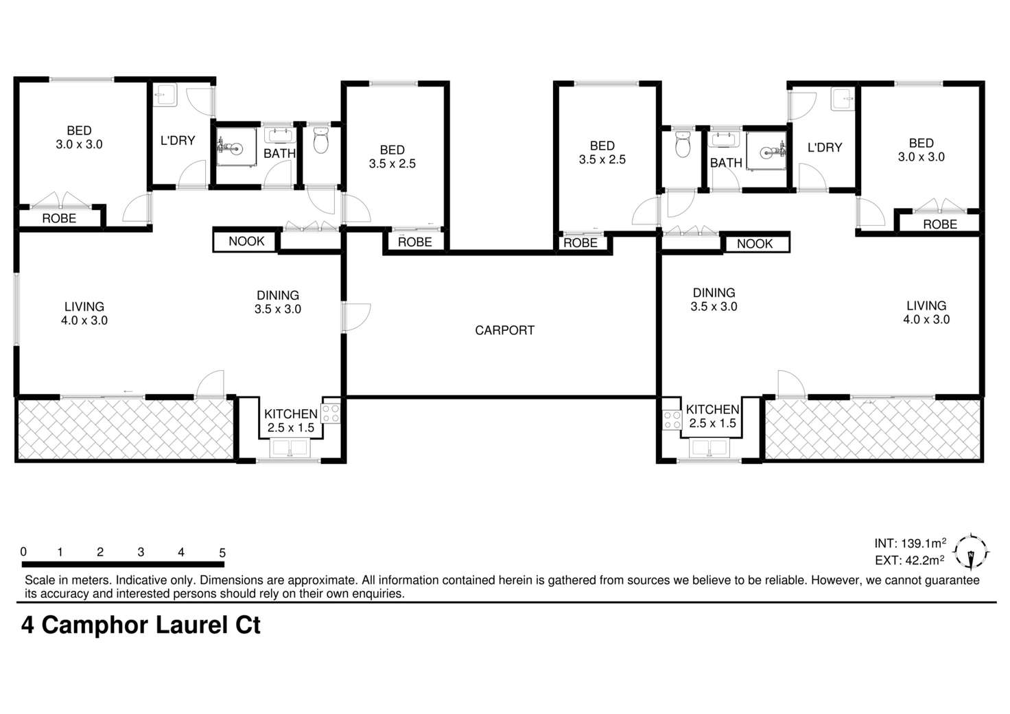 Floorplan of Homely semiDetached listing, A & B/4 Camphor Laurel Court, Gympie QLD 4570