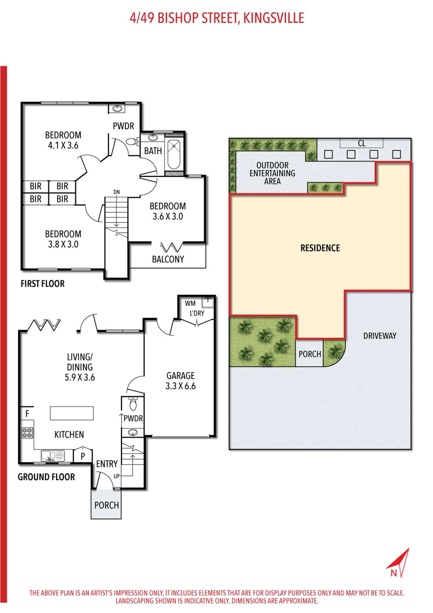 Floorplan of Homely townhouse listing, 4/49 Bishop Street, Kingsville VIC 3012