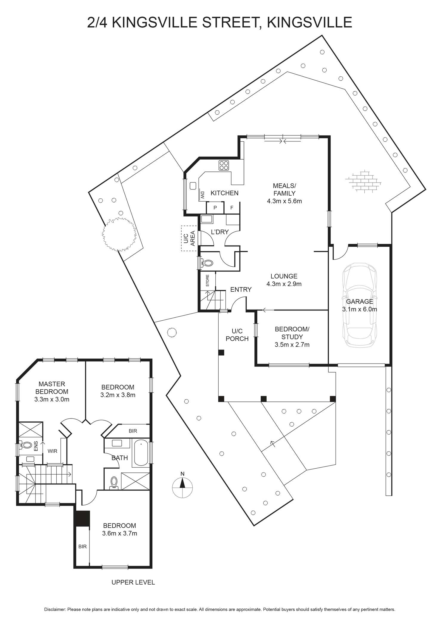 Floorplan of Homely townhouse listing, 2/4 Kingsville Street, Kingsville VIC 3012