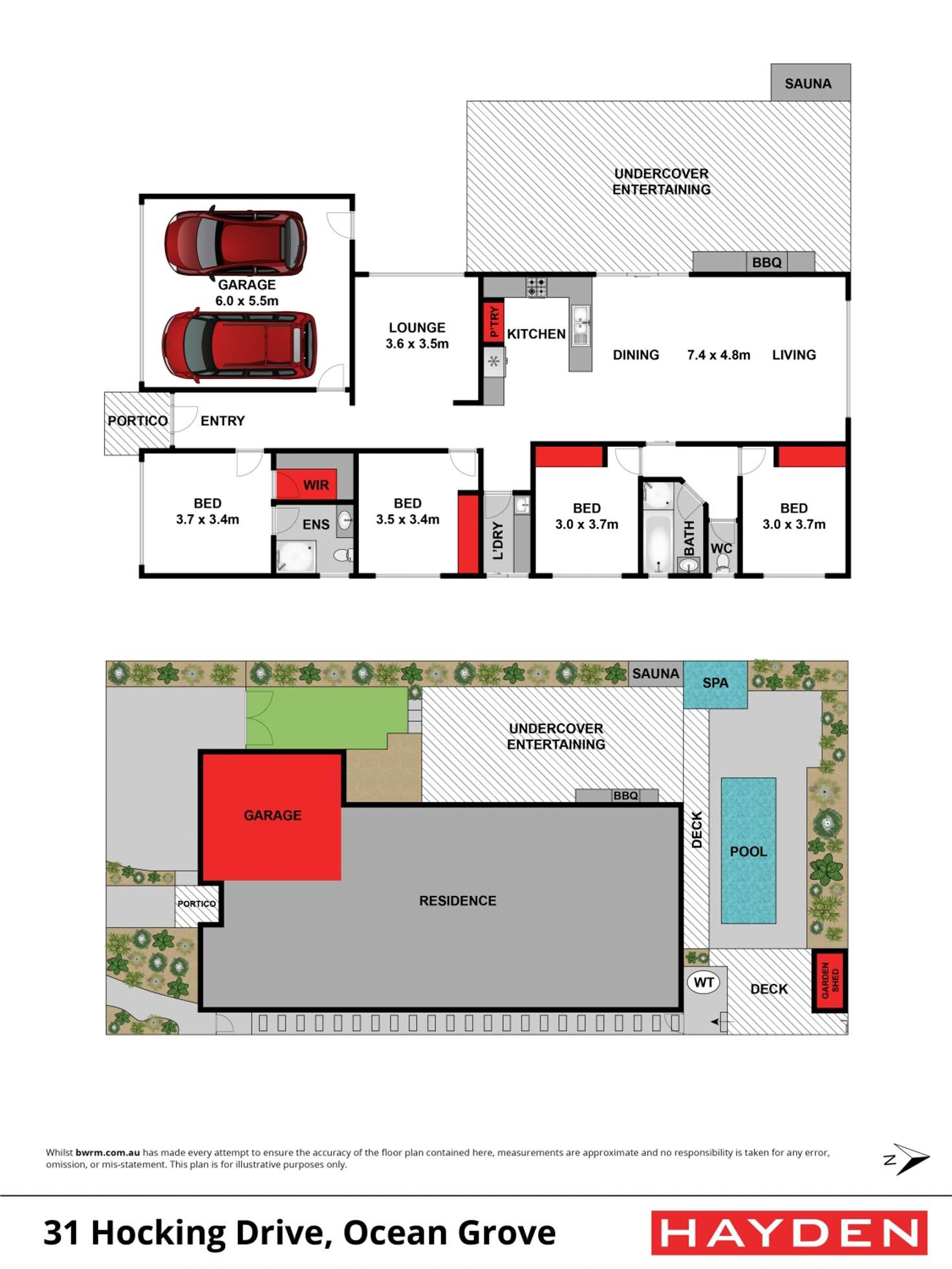 Floorplan of Homely house listing, 31 Hocking Drive, Ocean Grove VIC 3226