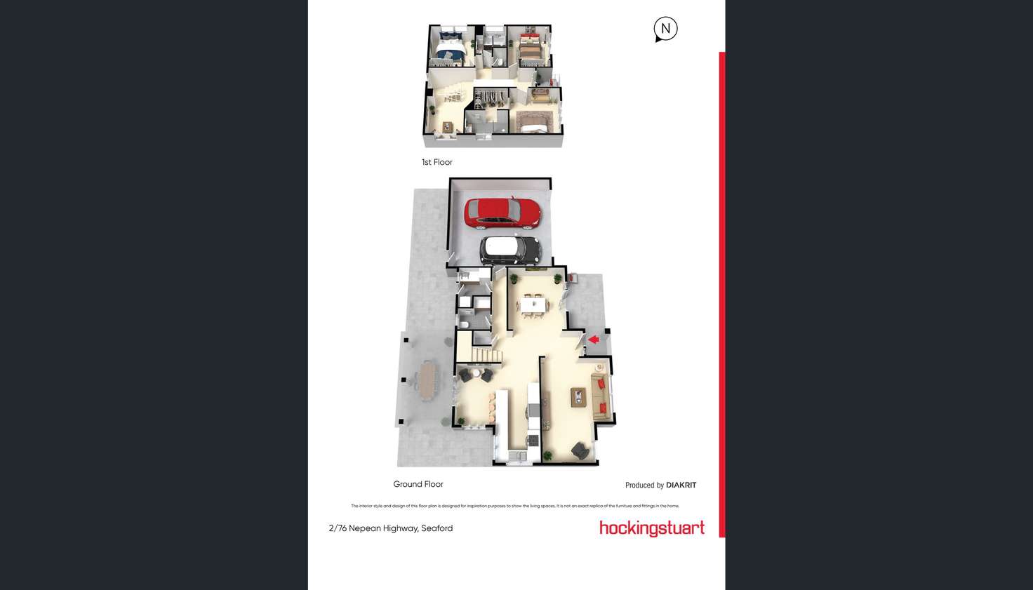 Floorplan of Homely townhouse listing, 2/76 Nepean Highway, Seaford VIC 3198