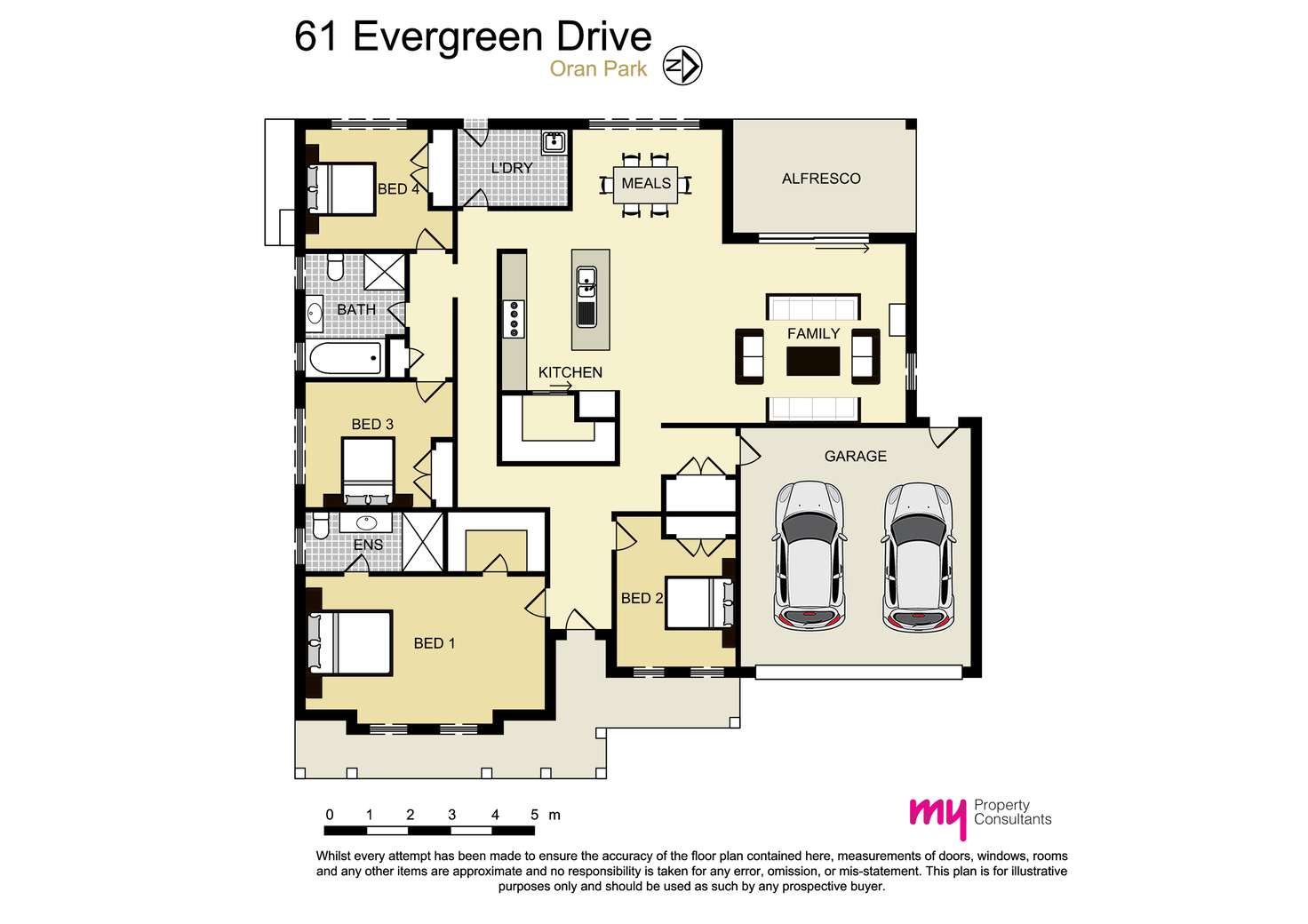 Floorplan of Homely house listing, 61 Evergreen Drive, Oran Park NSW 2570