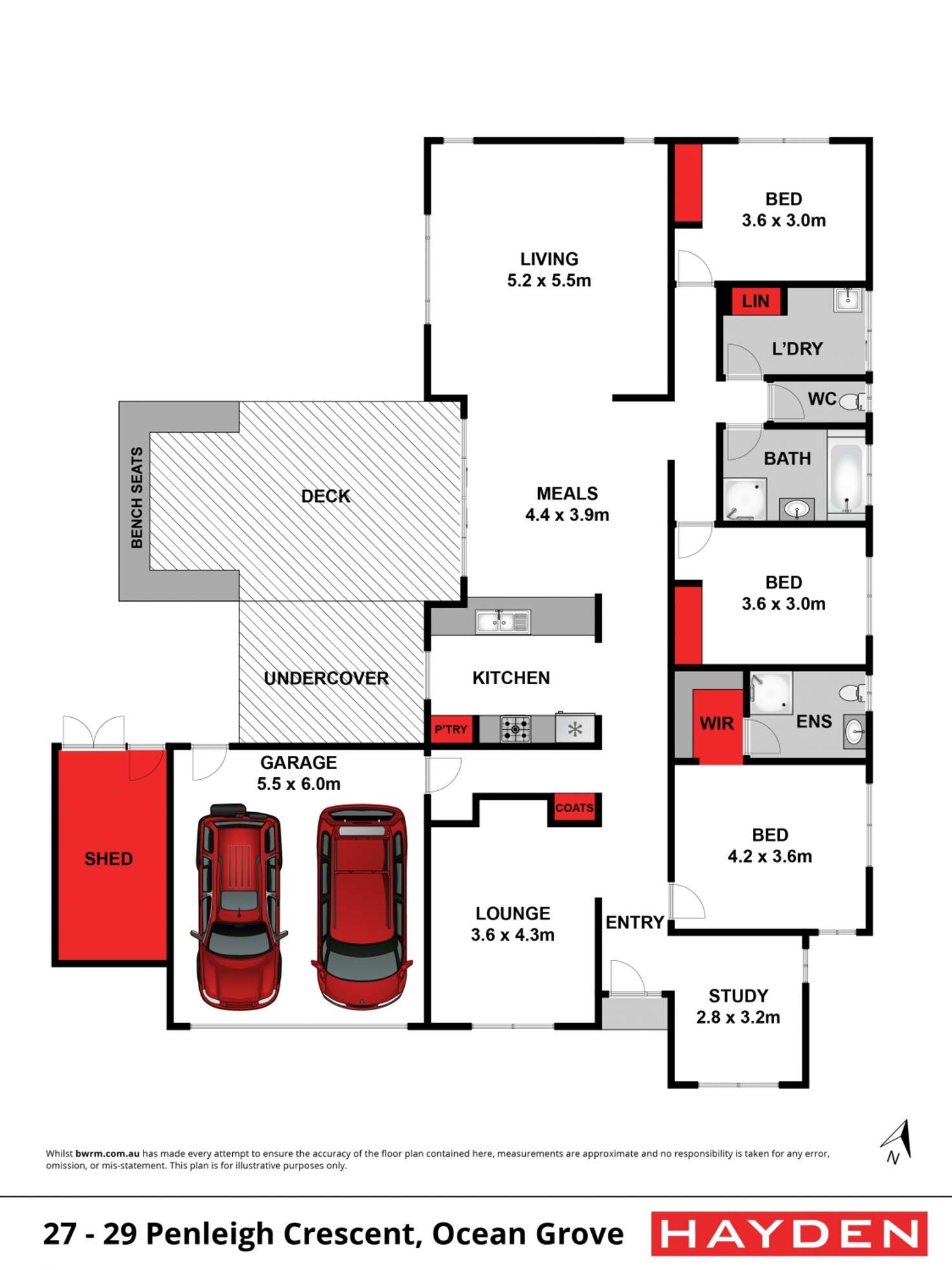 Floorplan of Homely house listing, 27-29 Penleigh Crescent, Ocean Grove VIC 3226