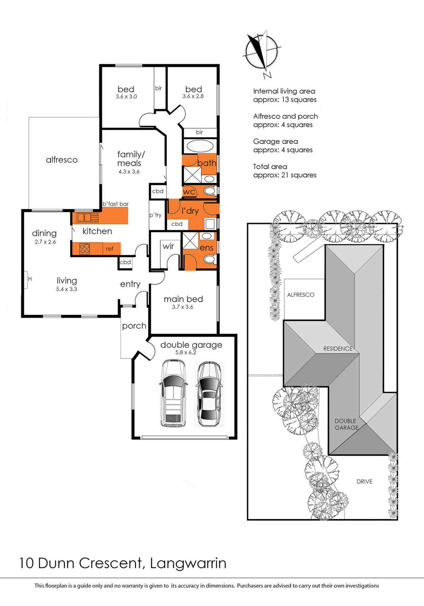 Floorplan of Homely house listing, 10 Dunn Crescent, Langwarrin VIC 3910