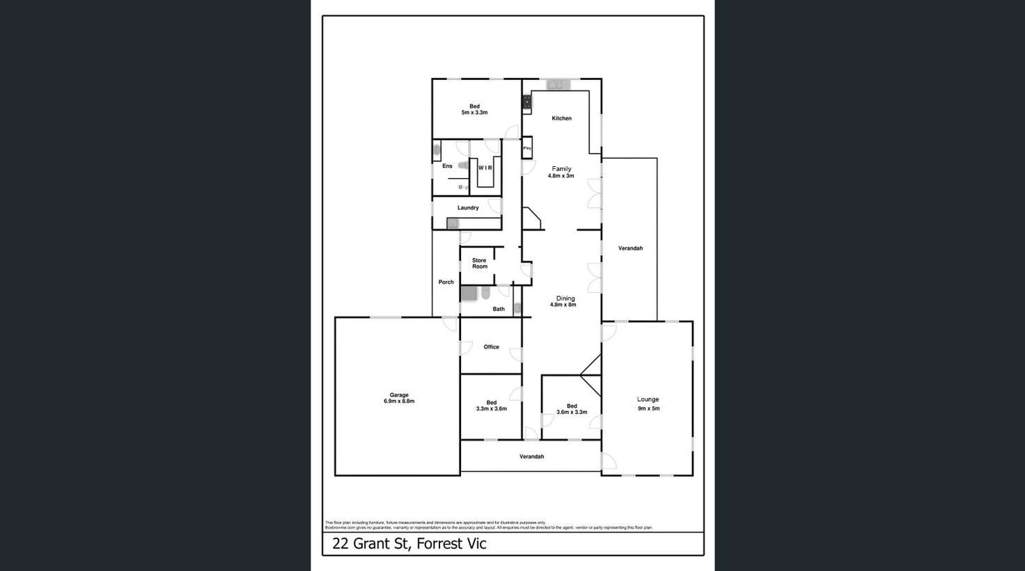 Floorplan of Homely house listing, 22 Grant Street, Forrest VIC 3236