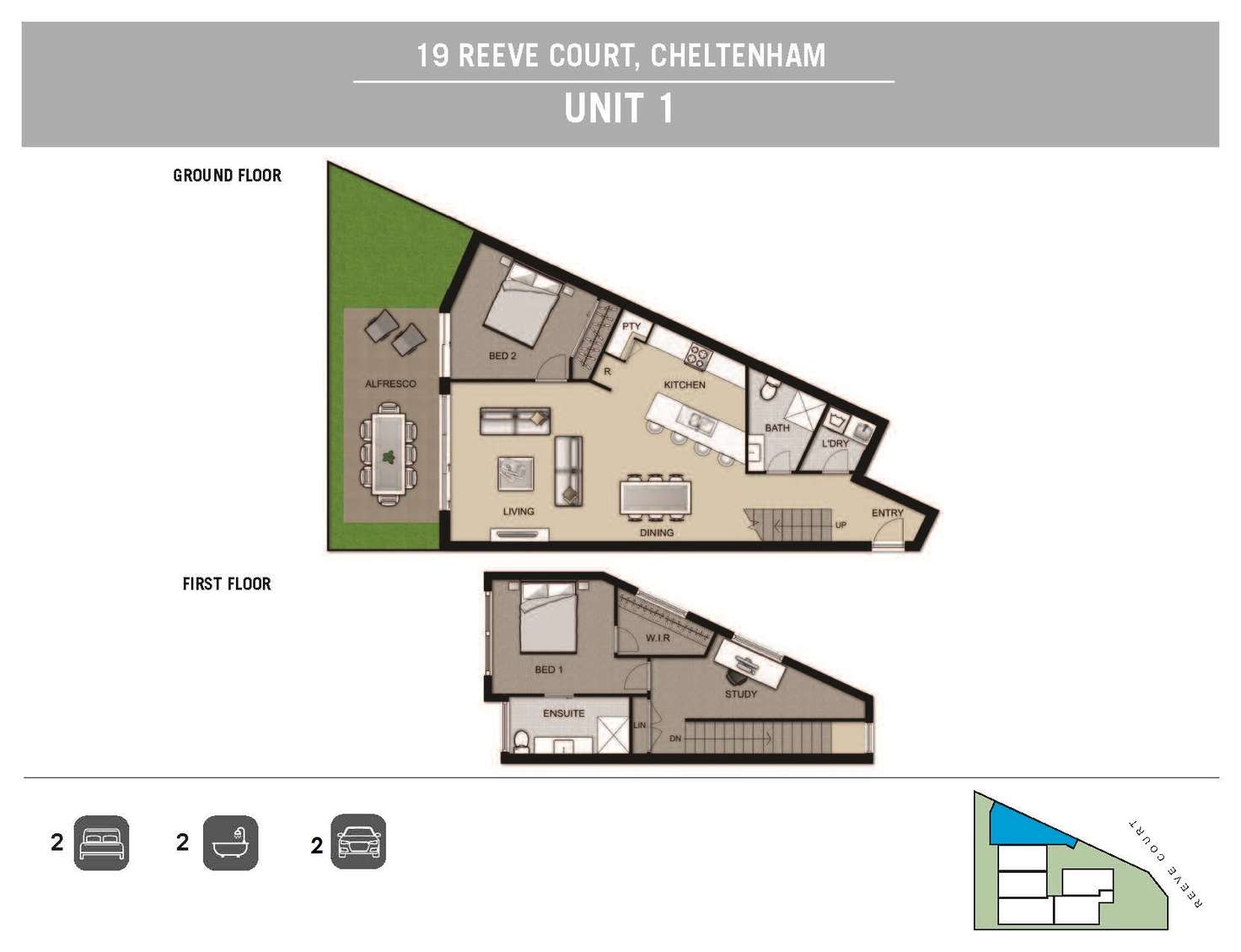 Floorplan of Homely townhouse listing, 6/19 Reeve Court, Cheltenham VIC 3192