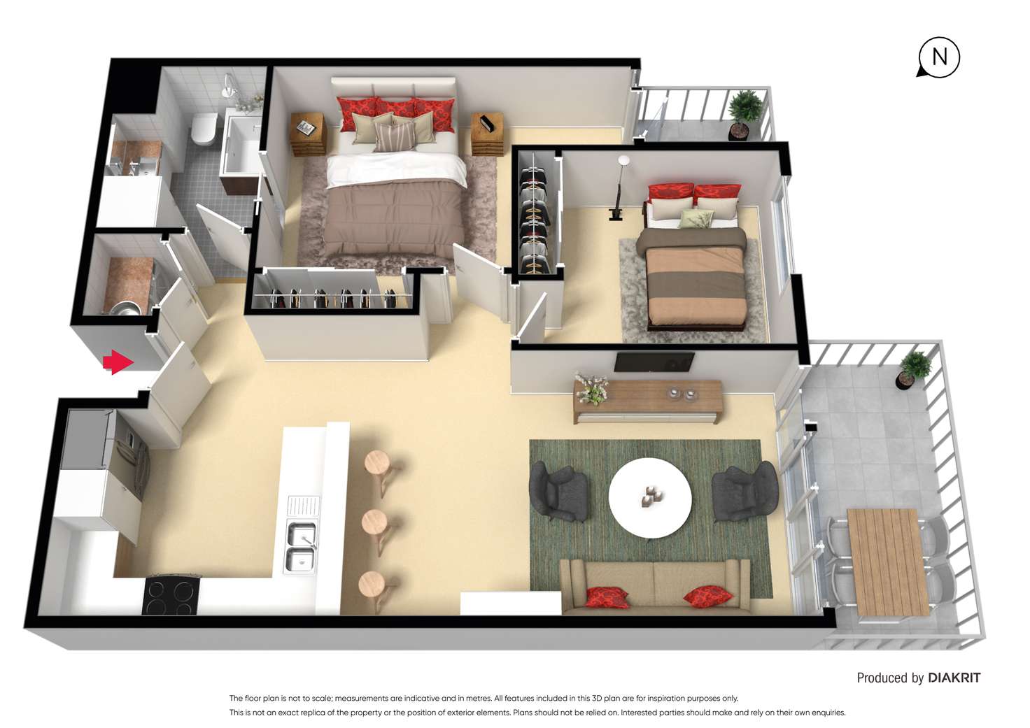Floorplan of Homely apartment listing, 308/77 Village Way, Maribyrnong VIC 3032