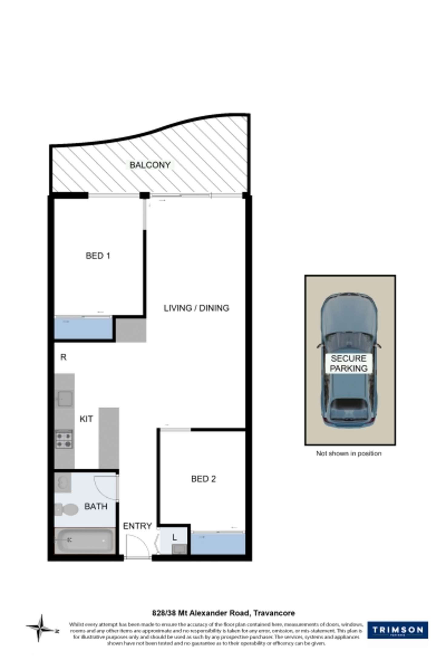 Floorplan of Homely apartment listing, 828/38 Mt Alexander Road, Travancore VIC 3032