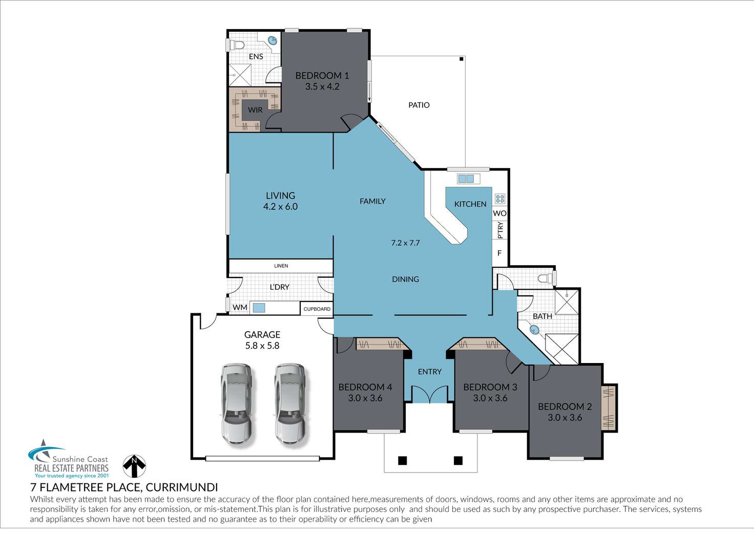 Floorplan of Homely house listing, 7 Flametree Place, Currimundi QLD 4551