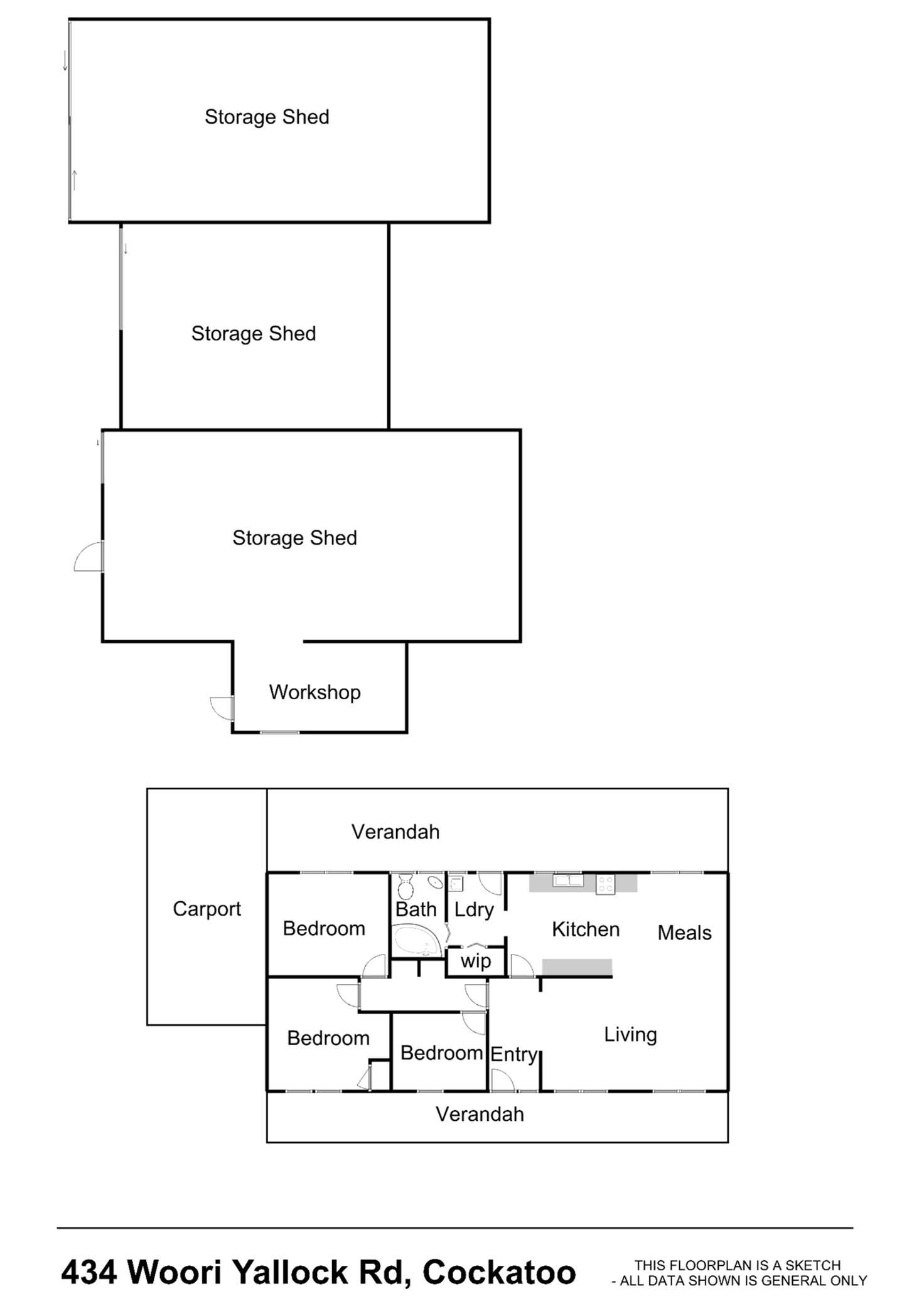 Floorplan of Homely house listing, 434 Woori Yallock Road, Cockatoo VIC 3781
