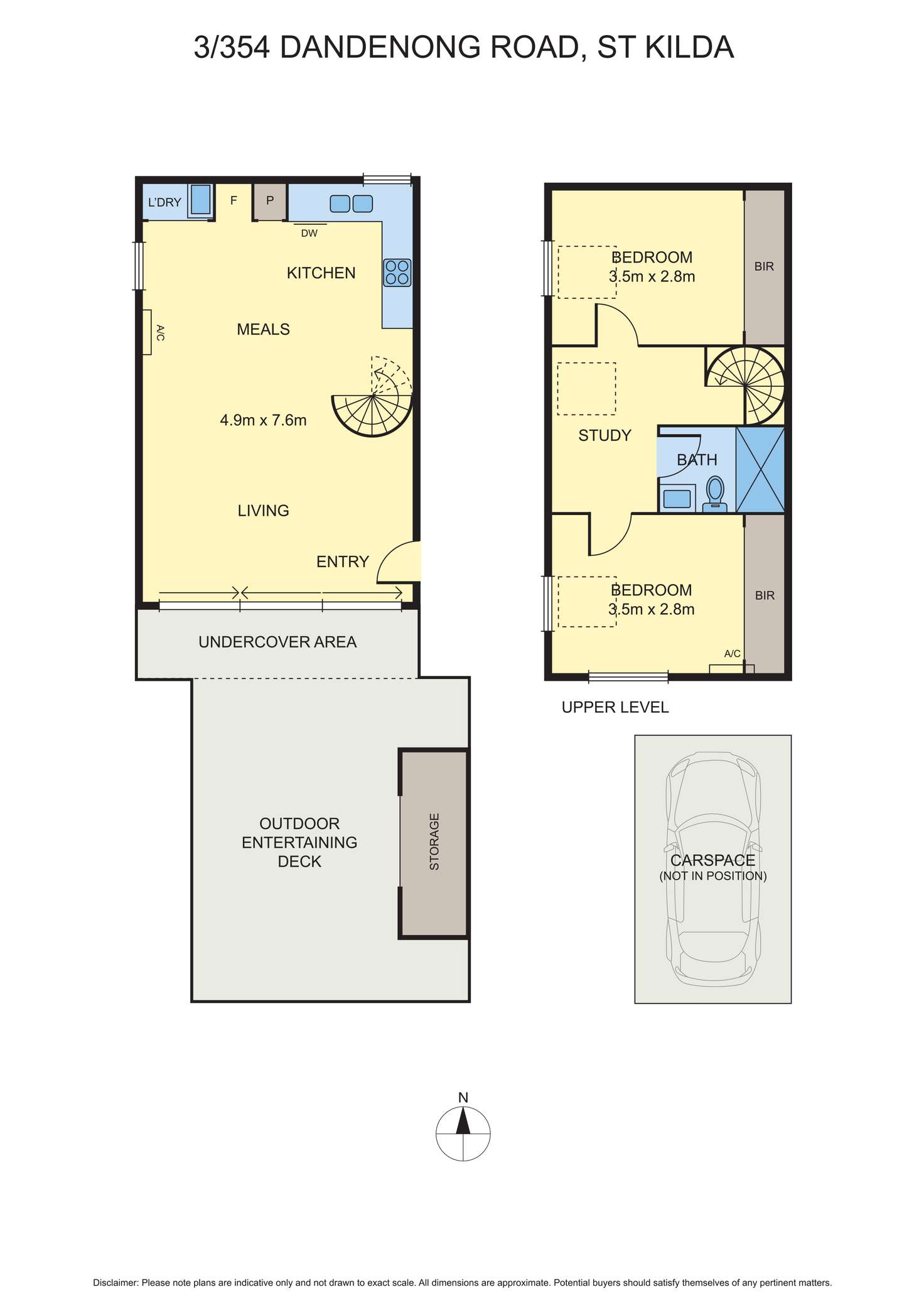 Floorplan of Homely townhouse listing, 3/354 Dandenong Road, St Kilda East VIC 3183
