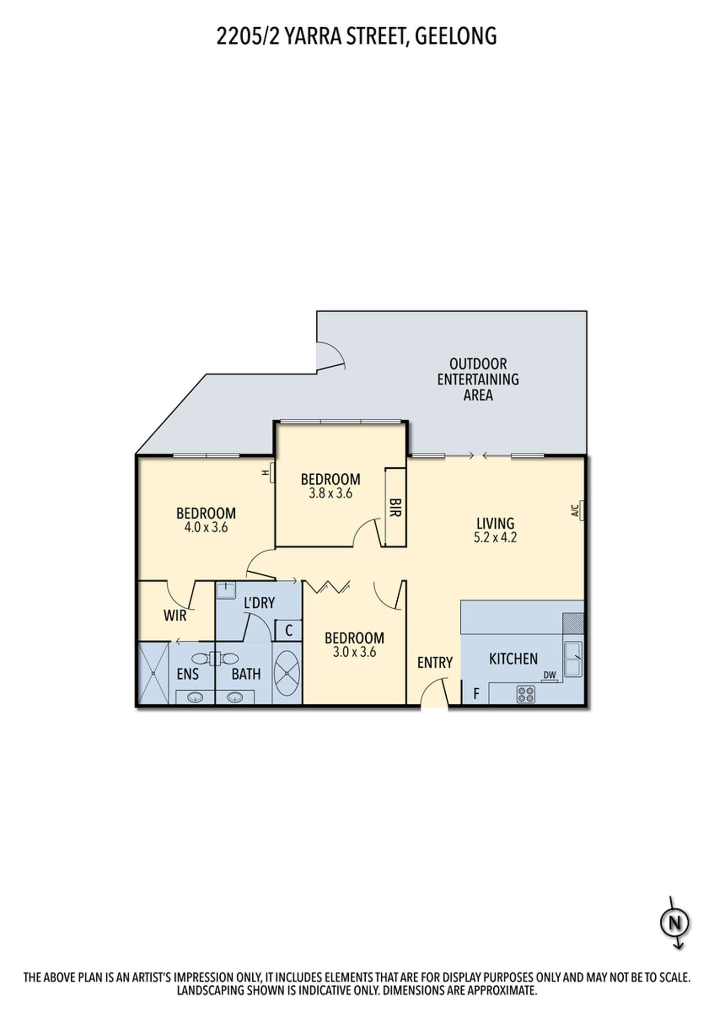 Floorplan of Homely apartment listing, 2205/2 Yarra Street, Geelong VIC 3220